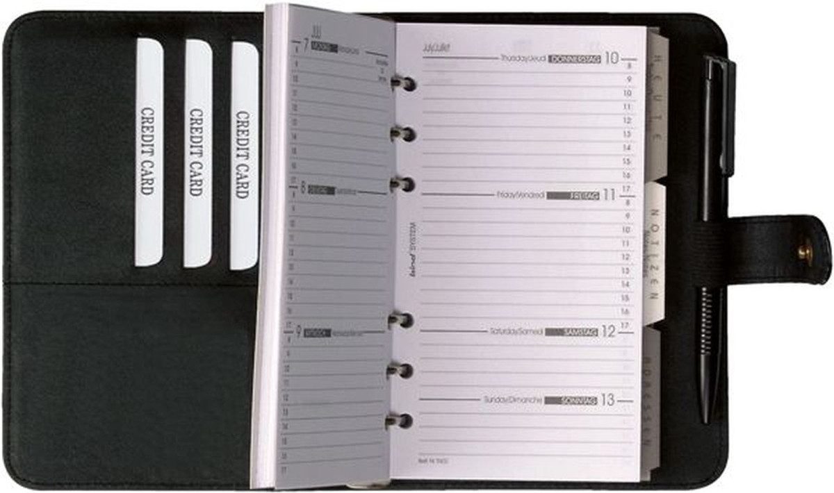 BIND Terminplaner Systemplaner Standard A7 Kunstleder ohne Kalendarium schwarz.