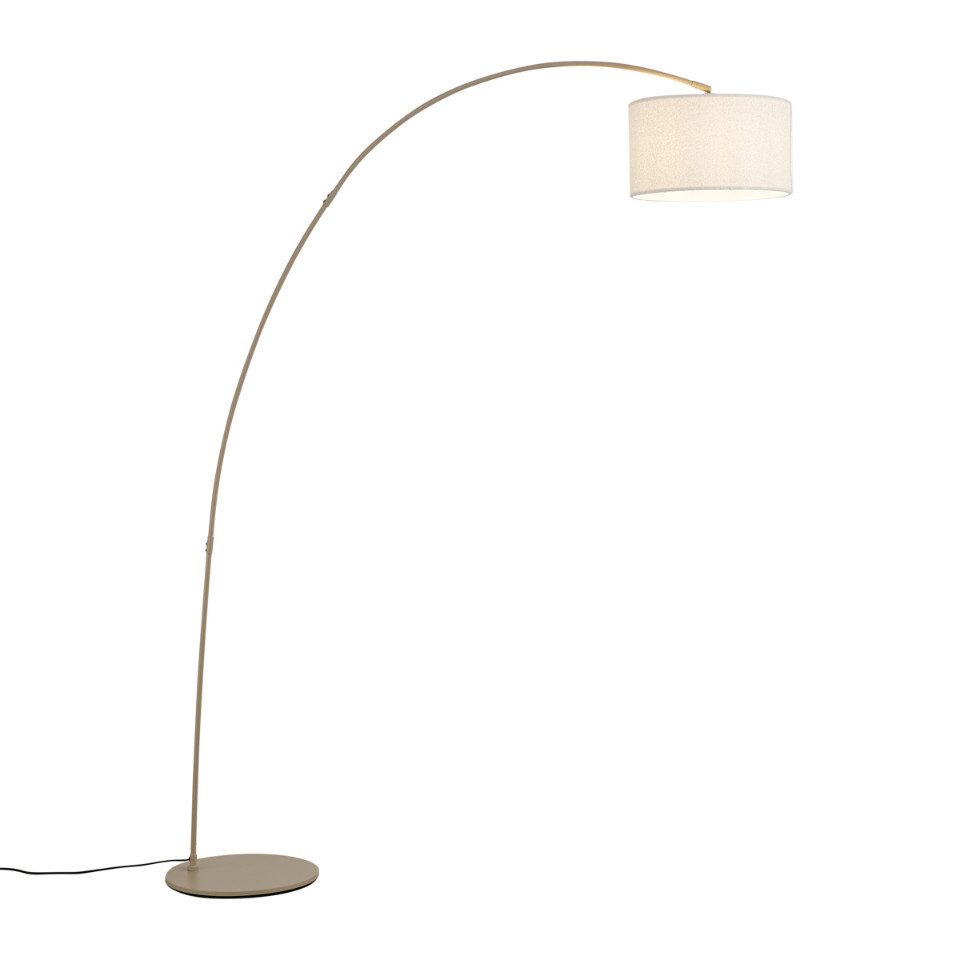 Qazqa Stehlampe Vinossa, ohne Leuchtmittel, E27, Beige, Modern, Stahl, 1-flammig