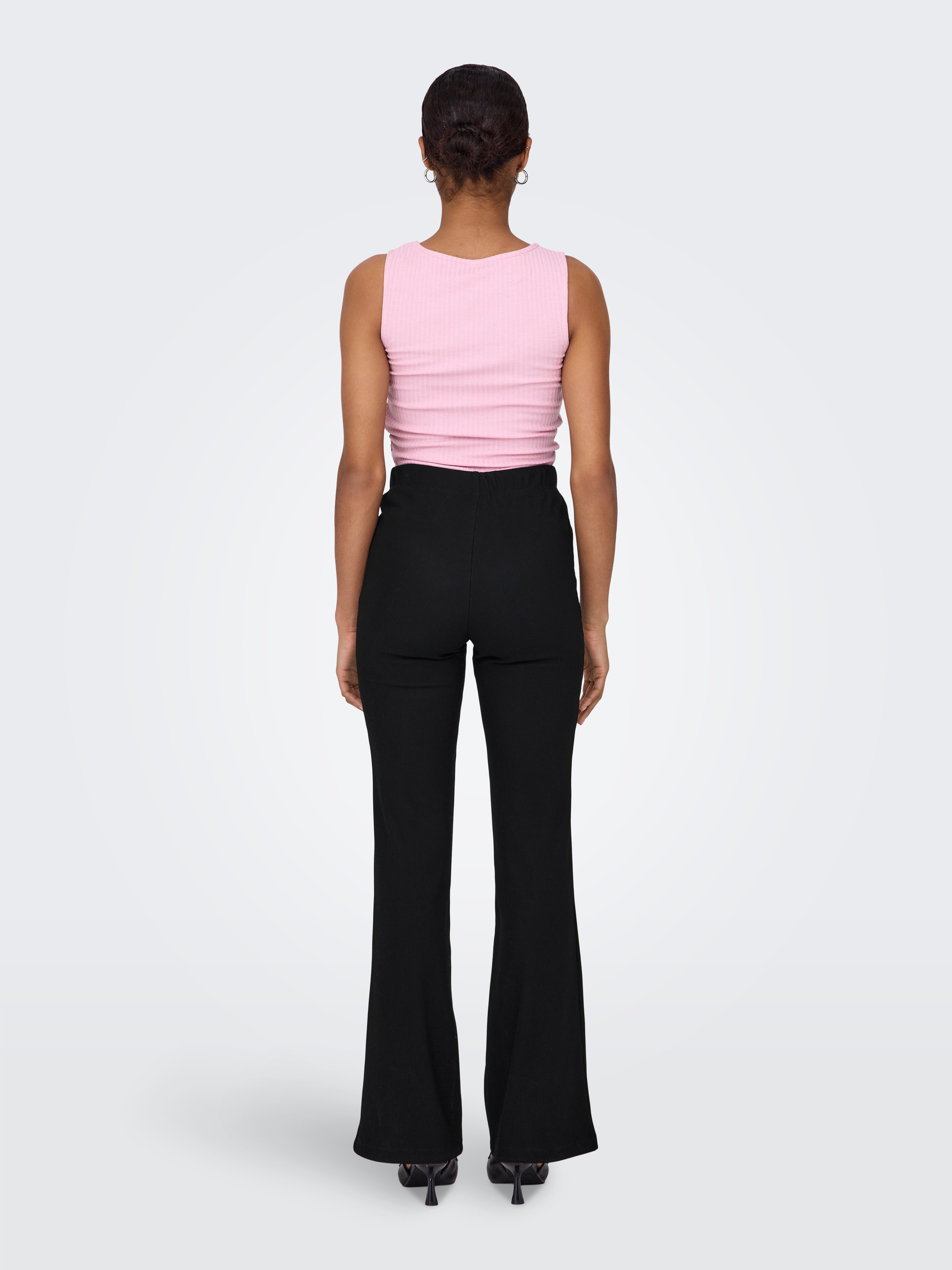 ONLY Onlfever Rib Flared Pants Jrs Noos, fossile, XXS x 32L Donna