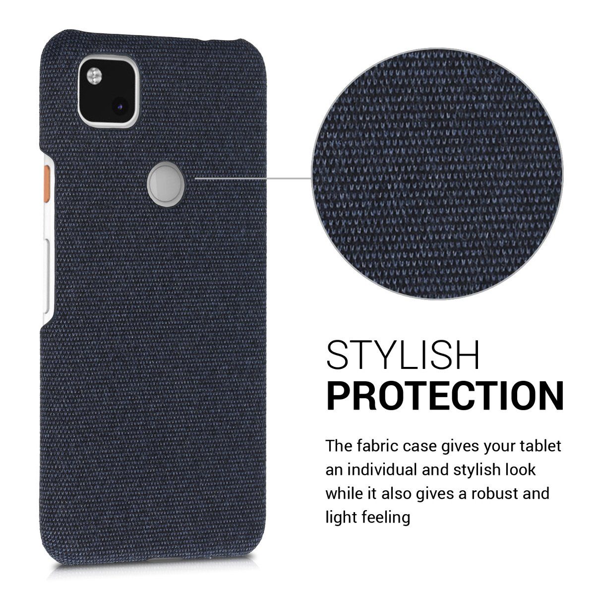 kwmobile Handyhülle kwmobile Schutzhülle kompatibel mit Google Pixel 4a - Hülle - Stoff, Hülle für Google Pixel 4a - Stoff Cover Case im Design