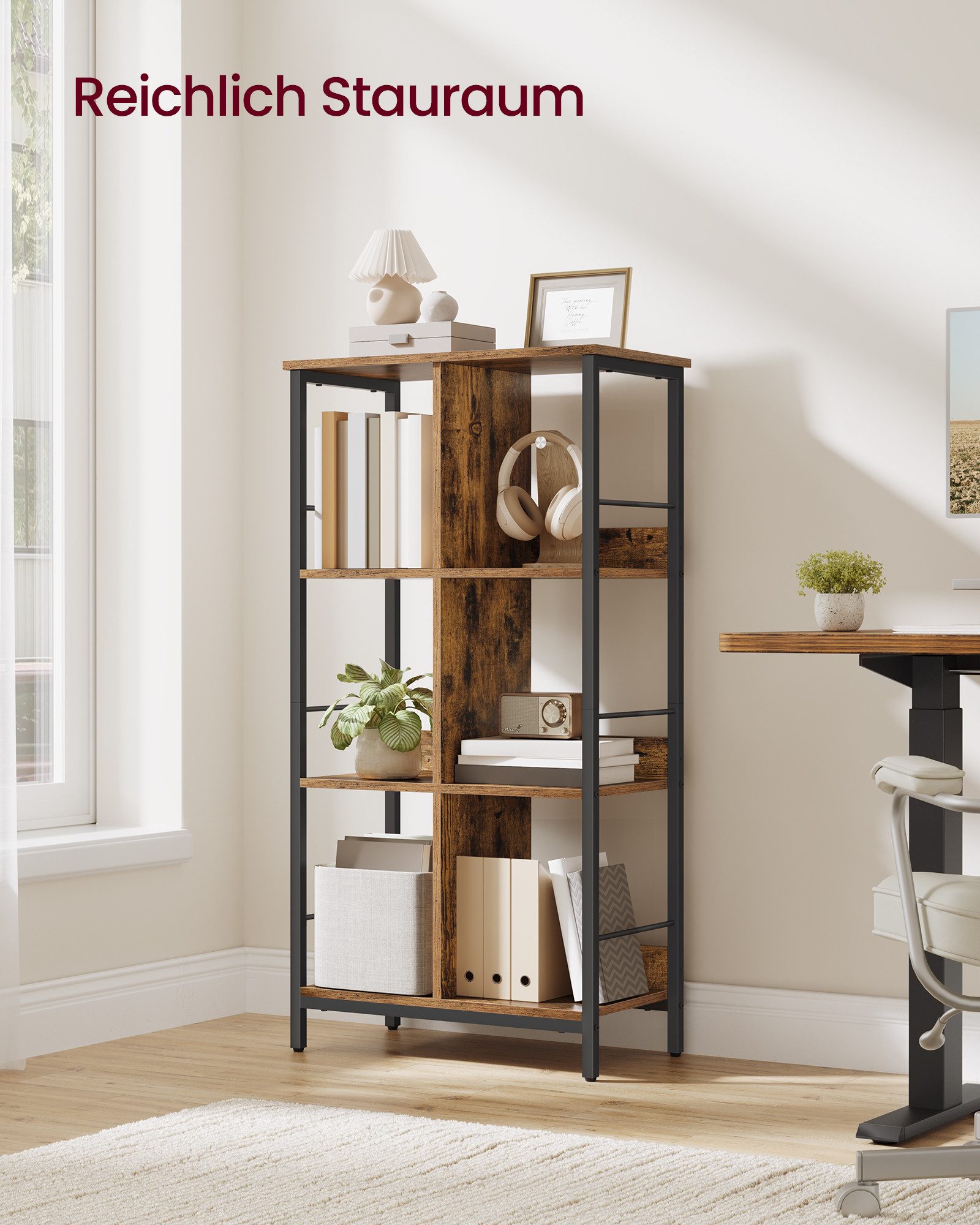 VASAGLE Bücherregal Aufbewahrungsregal, Standregal mit 6/8/9 Fächern