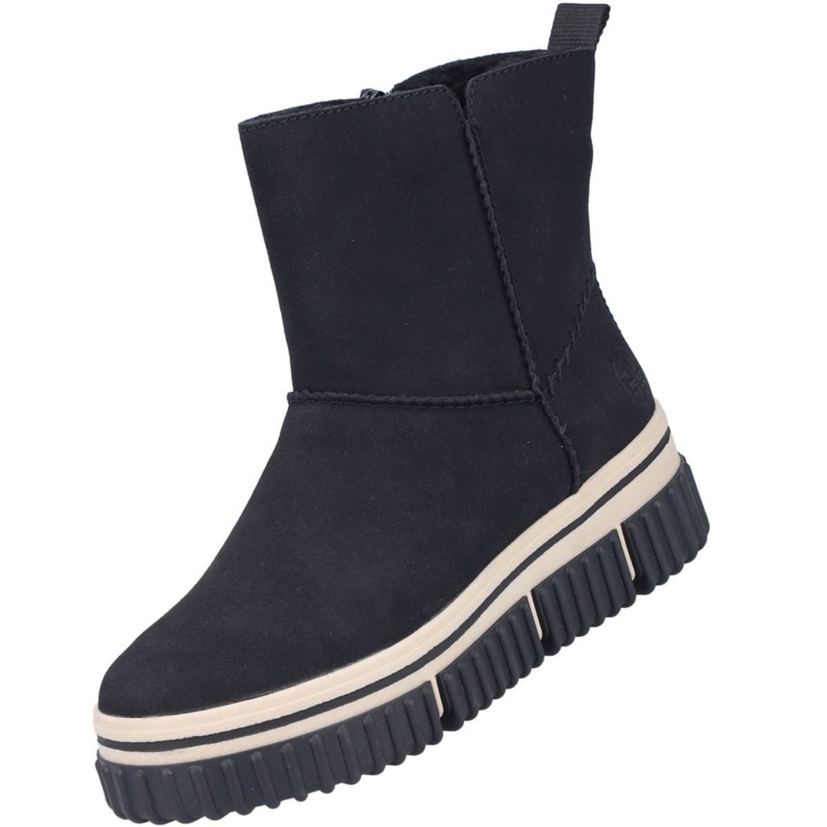 Rieker Y6364-00 Stiefelette Gefütterte Damen-Stiefelette mit markanter Plateausohle
