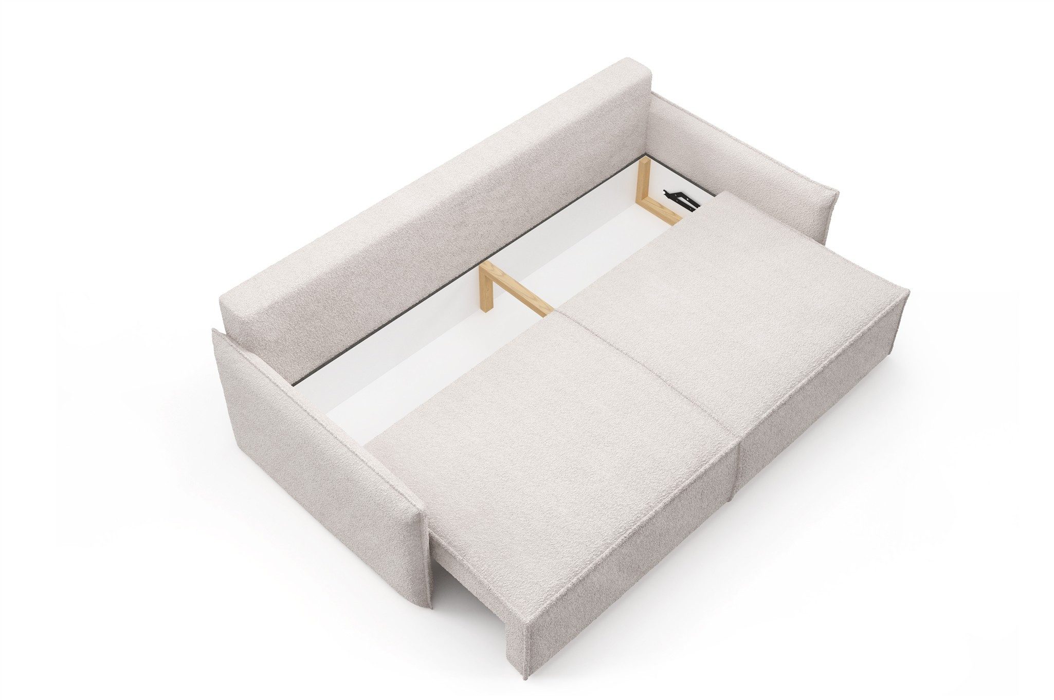 Fun Möbel 3-Sitzer Sofa LAGOS mit Schlaffunktion in Stoff Abriamo, inkl. Bettkasten, Rundumbezug