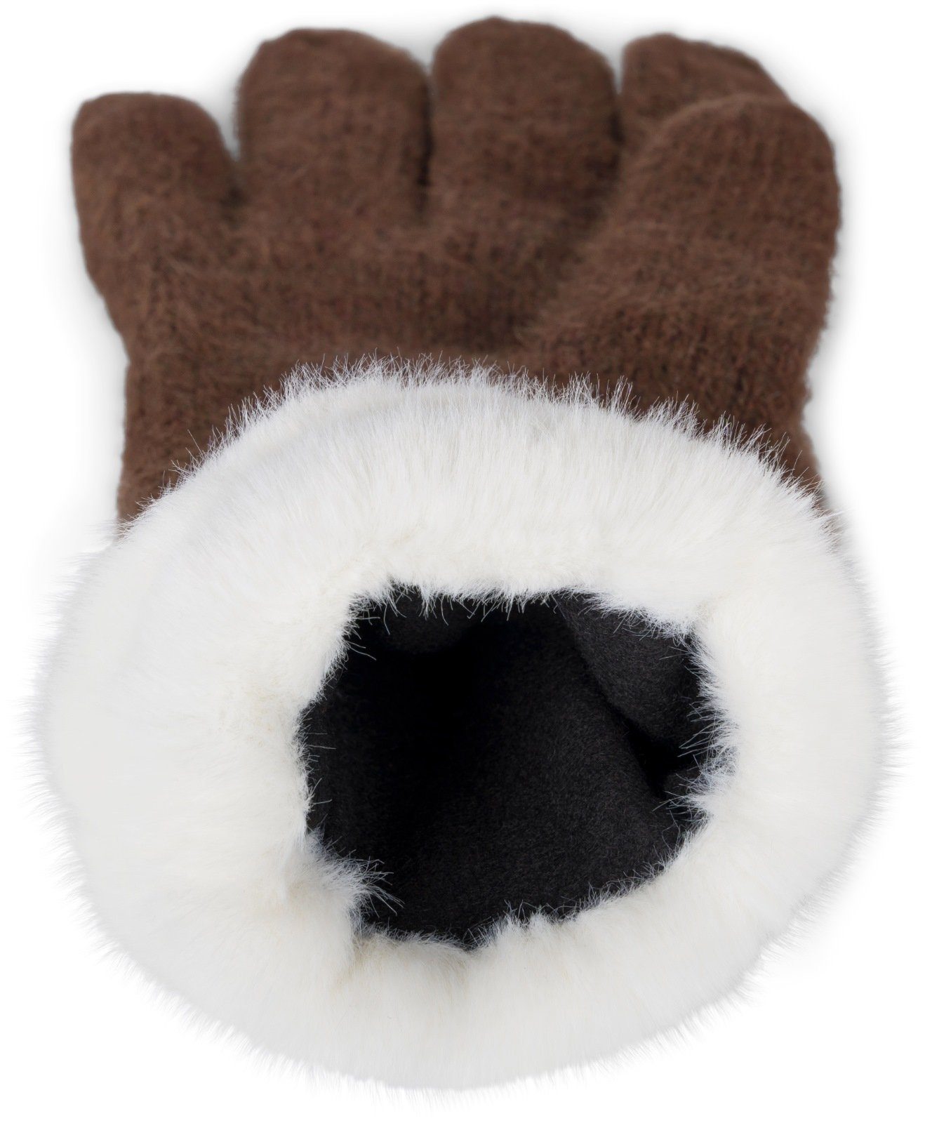 styleBREAKER Strickhandschuhe Strickhandschuhe mit Reiskornmuster und Fleec günstig online kaufen