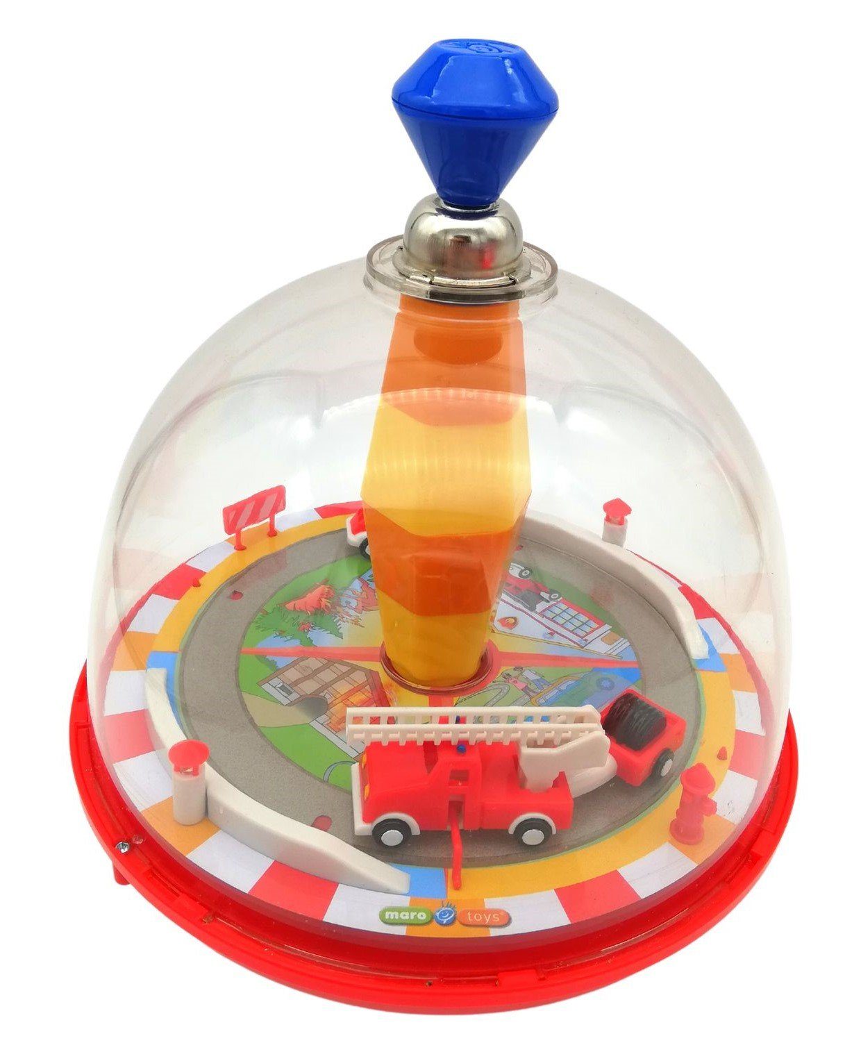 alldoro Волчок Feuerwehr-Panoramakreisel mit Sound und Licht für Kinder ab 18 Monate, Interaktives Игрушки для моторики, batteriebetrieben, bewegliche Elemente