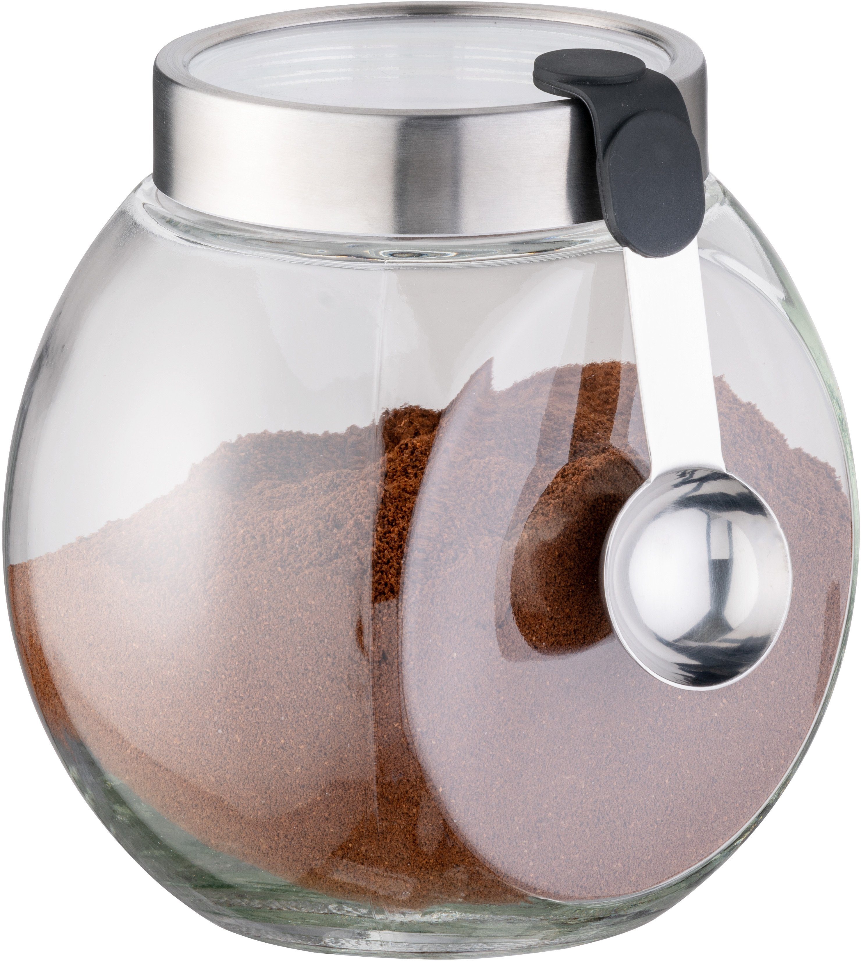 APS Vorratsglas, Edelstahl, Glas, mit (1-tlg), magnetischem mit Liter Löffel 3 Silikongriff