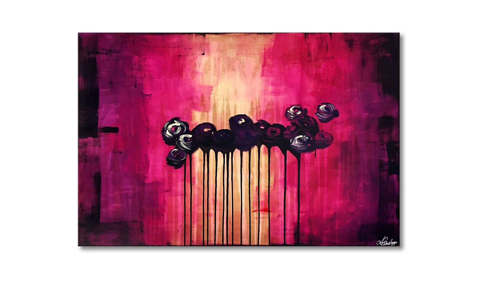 WandbilderXXL Gemälde Ultraviolet 120 x 80 cm, Abstraktes Gemälde, handgemaltes Unikat