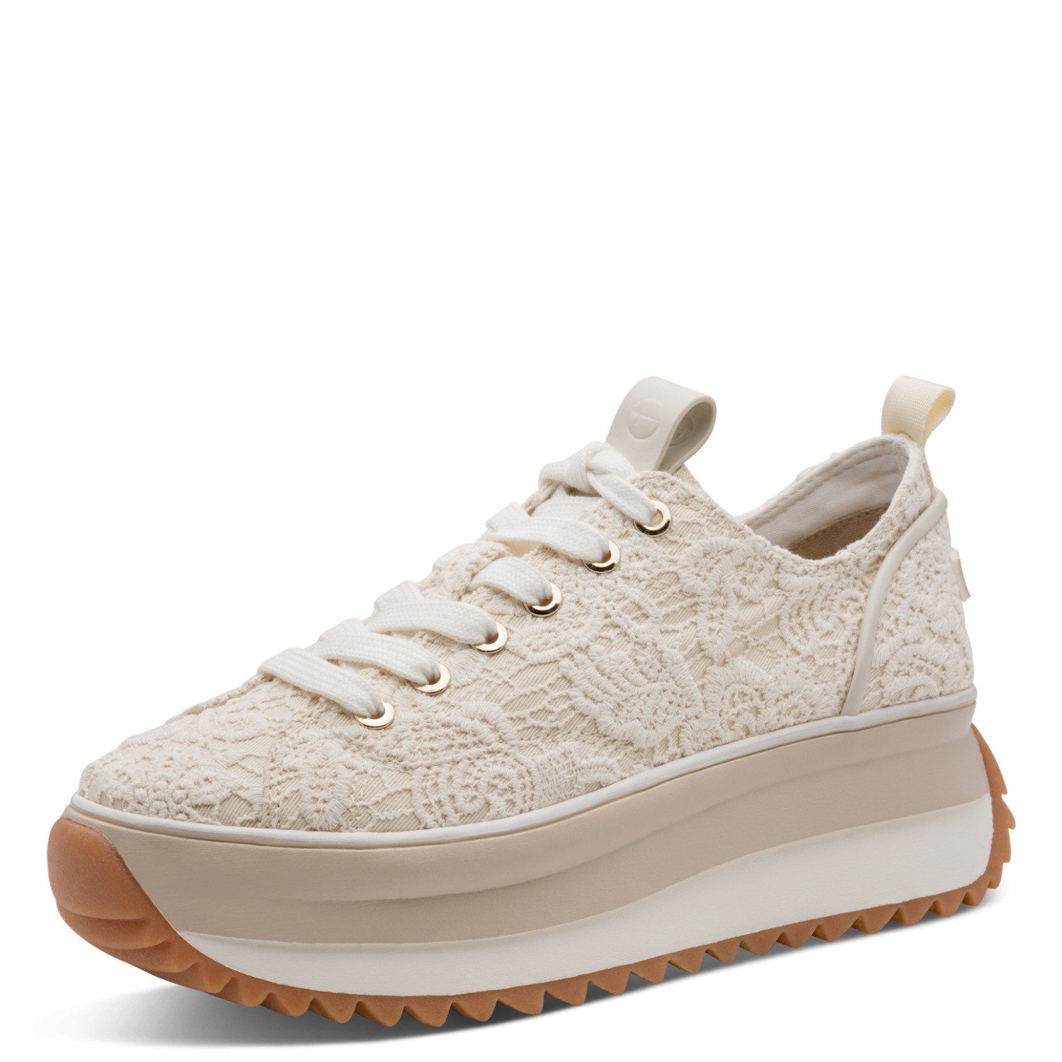 Tamaris Milena Plateausneaker, Freizeitschuh, Halbschuh, Schnürschuh in veg günstig online kaufen