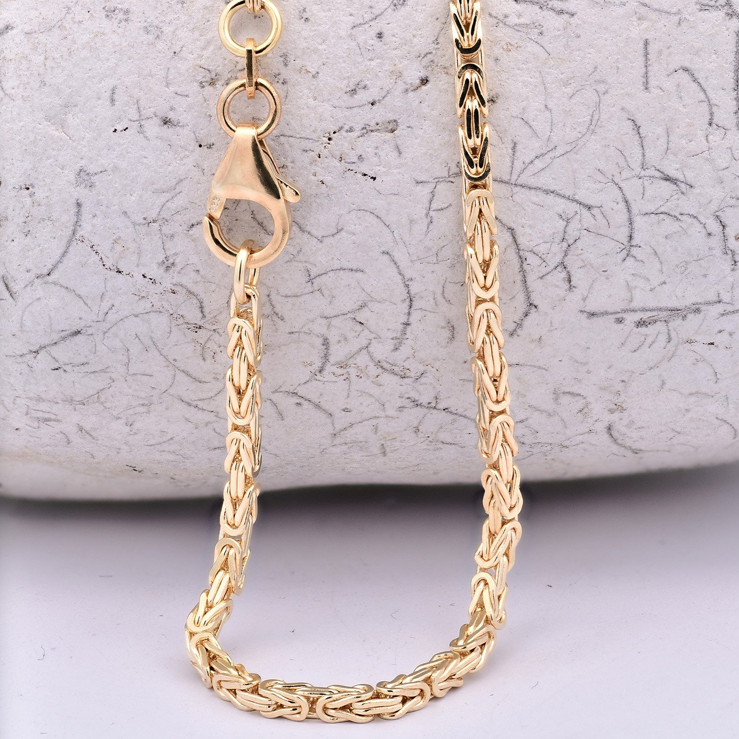 HOPLO Königskette Königskette Halskette Breite 2,0 mm - Länge 19 cm 333 - 8 Karat Gold, Made in Germany – Bild 5 von 5