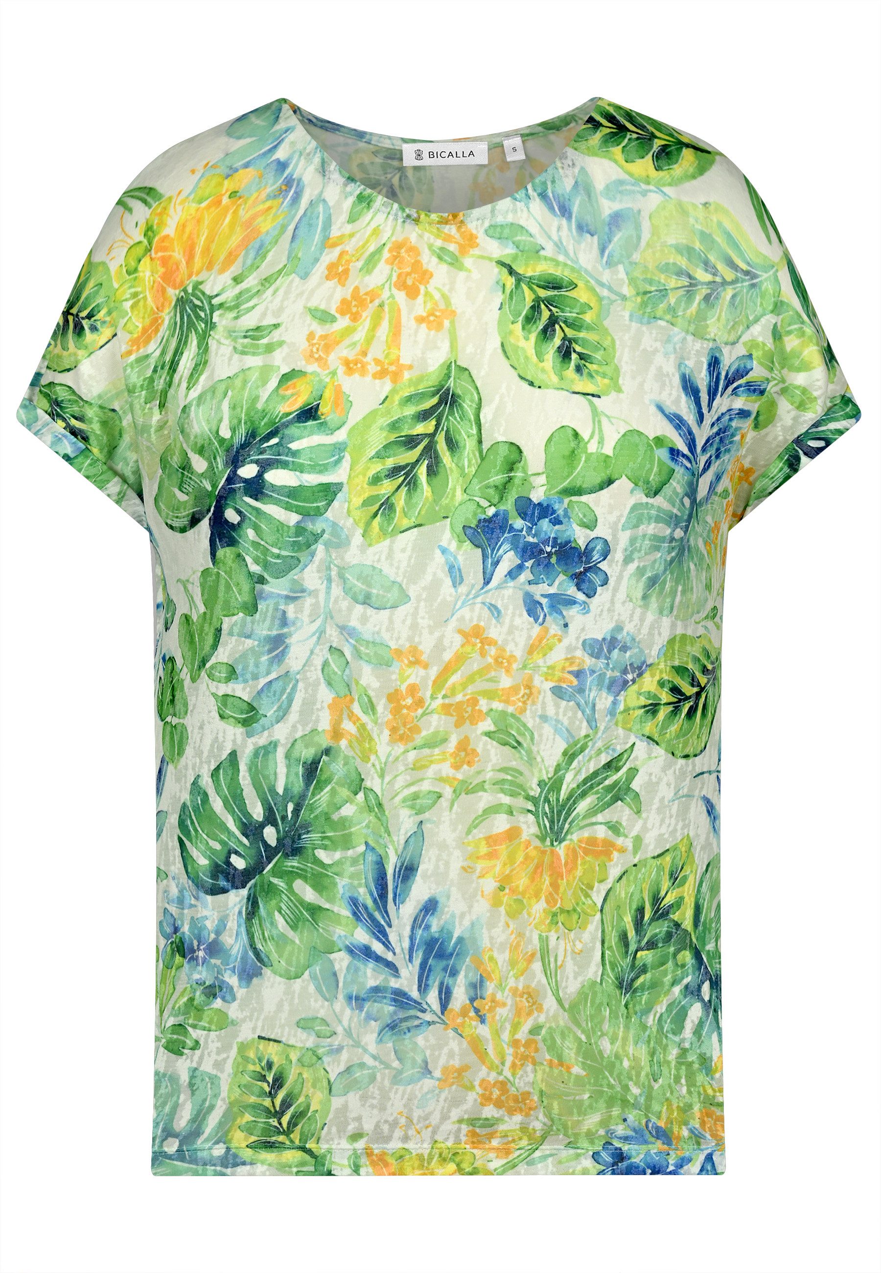 BICALLA T-Shirt Shirt mit Tropical-Print in günstig online kaufen