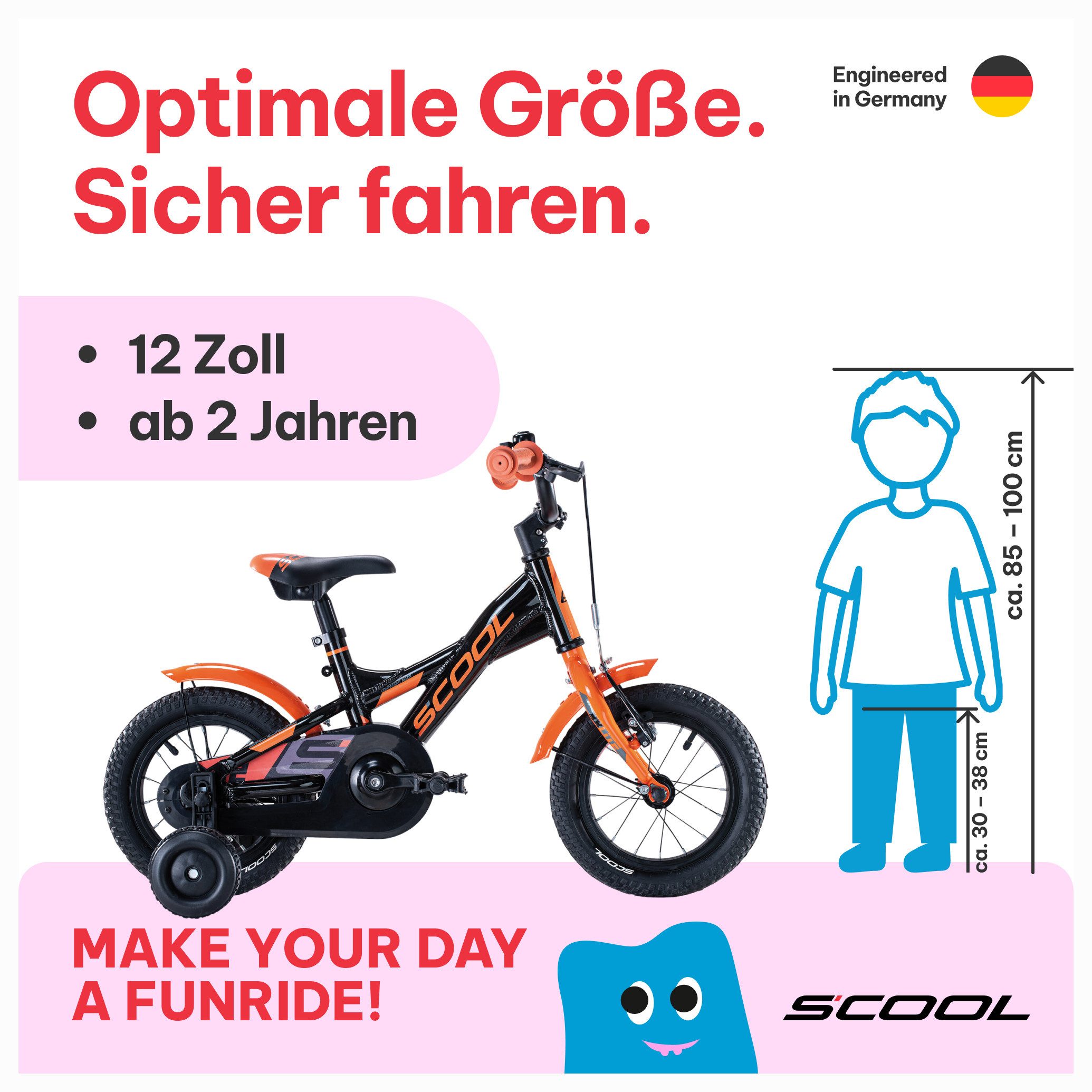 S’COOL Kinderfahrrad XXlite, 1 Gang, 12 / 16 / 18 Zoll