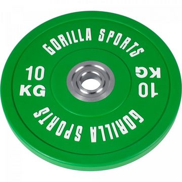 GORILLA SPORTS Hantel-Set Olympia Langhantel 140kg, mit 10 Bumper Plates, Langhantelstange 220cm
