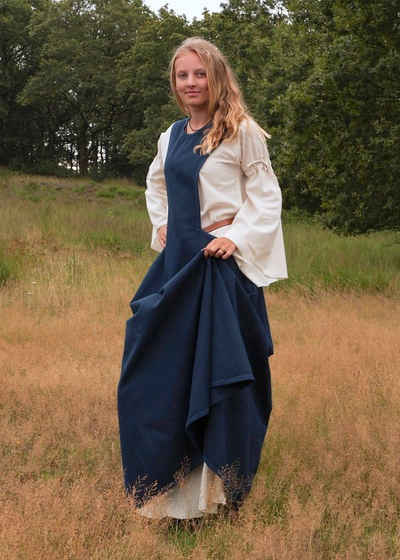 Battle Merchant Ritter-Kostüm Spätmittelalterliches Überkleid Surcot Andra Dunkelblau Größe L/XL