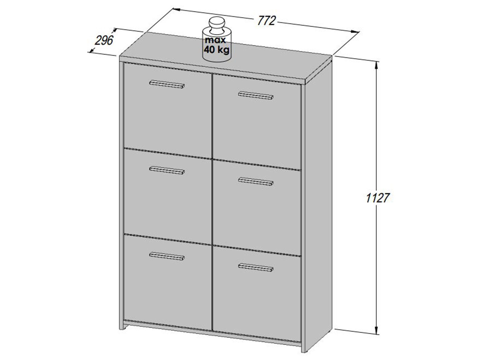 FORTE Kommode 77.2 x 112.7 x 29.6 cm (B/H/T)