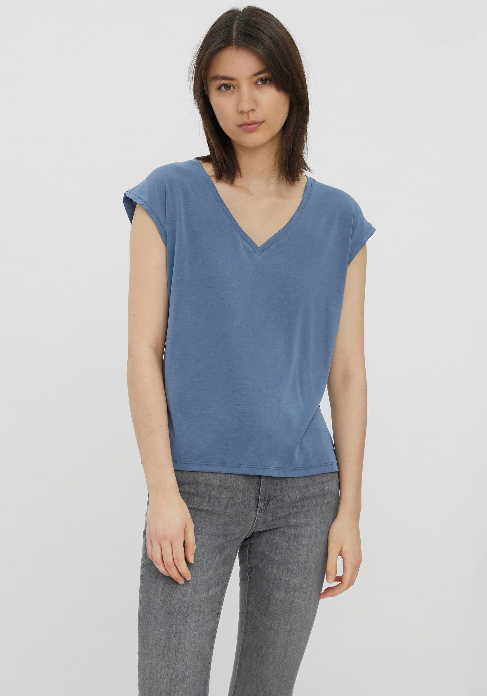 Vero Moda V-Shirt VMFILLI SS V-NECK TEE GA NOOS