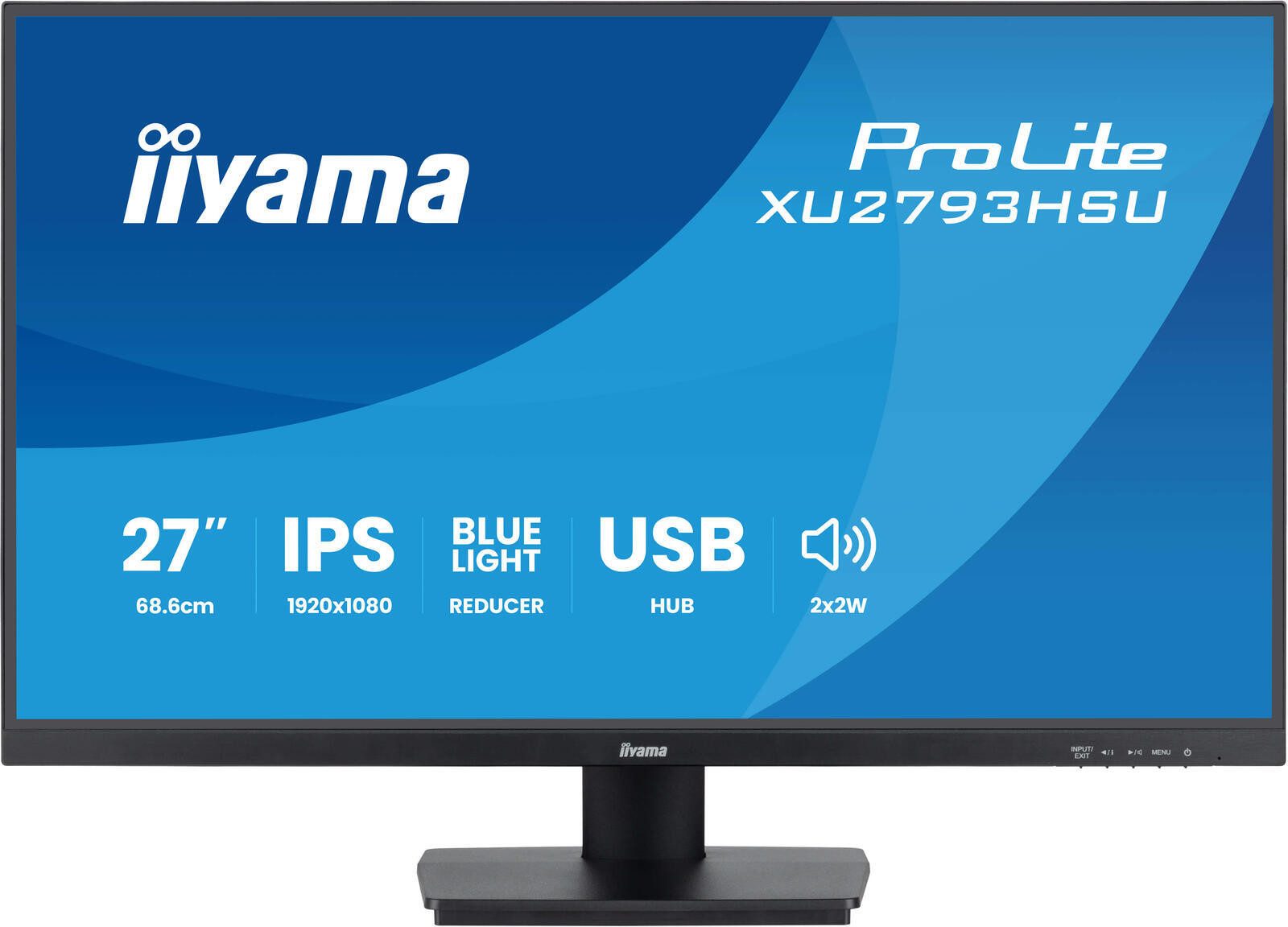 Iiyama 27' (68.5 cm) Monitor mit IPS-Panel-Technologie, U TFT-Monitor (1080 x 1920, 1 ms Reaktionszeit, 100 Hz, IPS Panel)