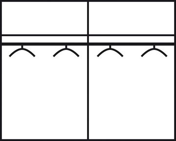 rauch Schwebetürenschrank Subito mit 4 Glaselementen