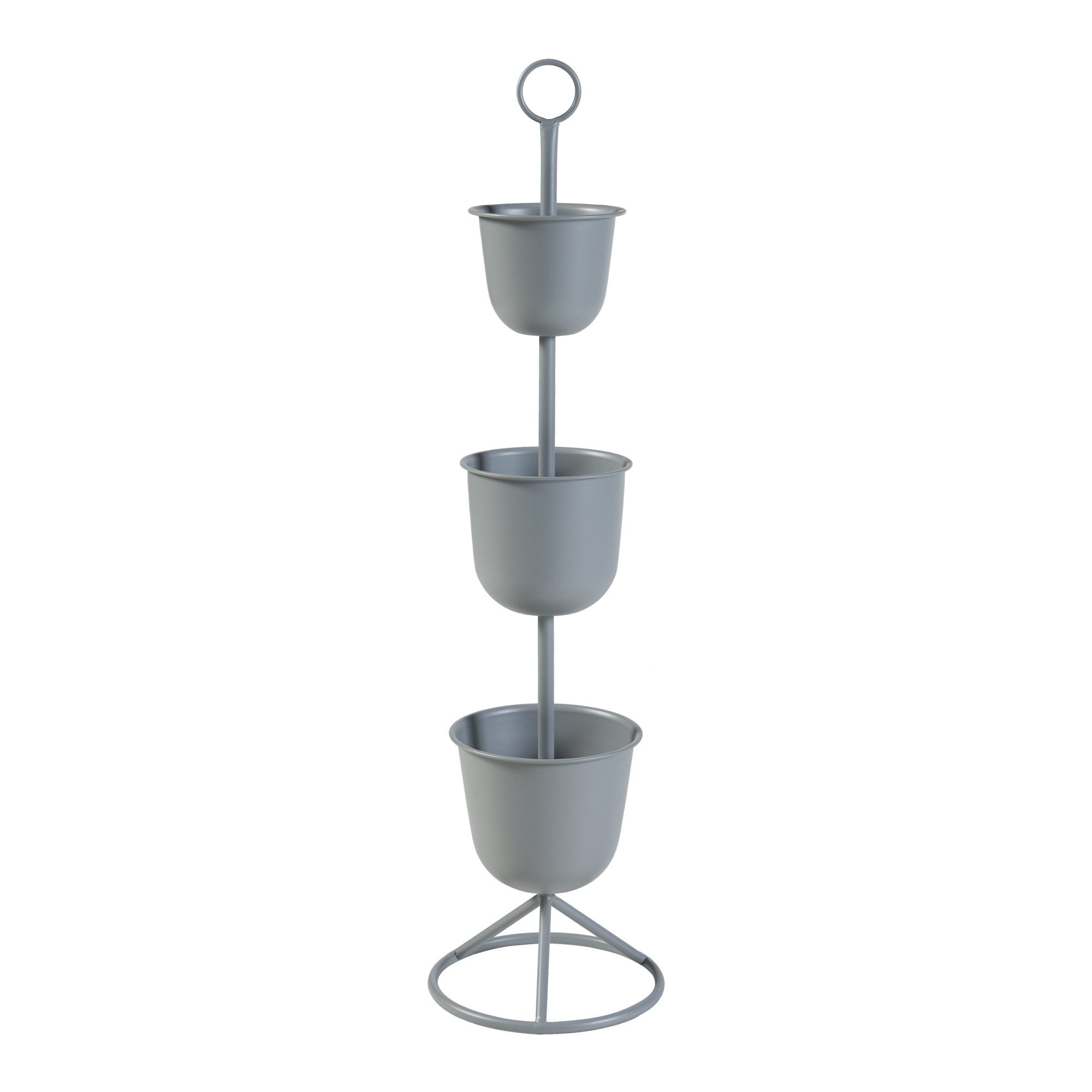 en.casa Подставка для цветов, »Alphen« mit 3 Töpfen 110xØ28cm Metall Grau