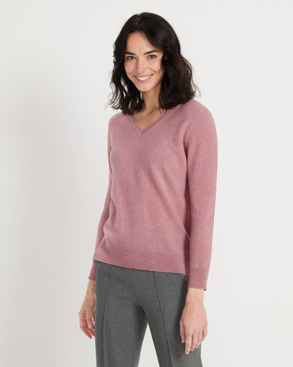 Brigitte von Schönfels Strickpullover Kaschmir V-Pullover