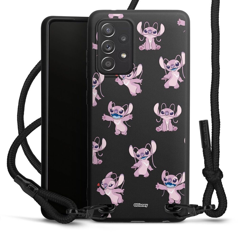 DeinDesign Handyhülle Lilo & Stitch Engel Disney Angel Faces Pattern Transparent, Samsung Galaxy A52s 5G Premium Handykette Hülle mit Band