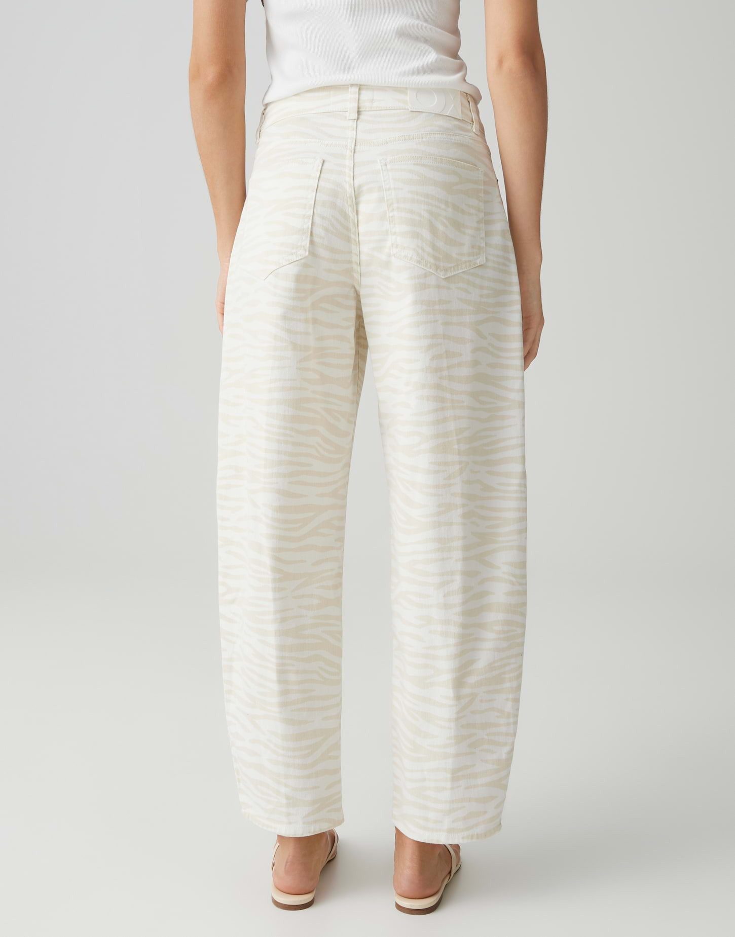 OPUS PANTS Relax-fit-Jeans Mari clear zebra aus Denim mit Animal Print Mit 5 Pocket Design für entspannte Denim Looks