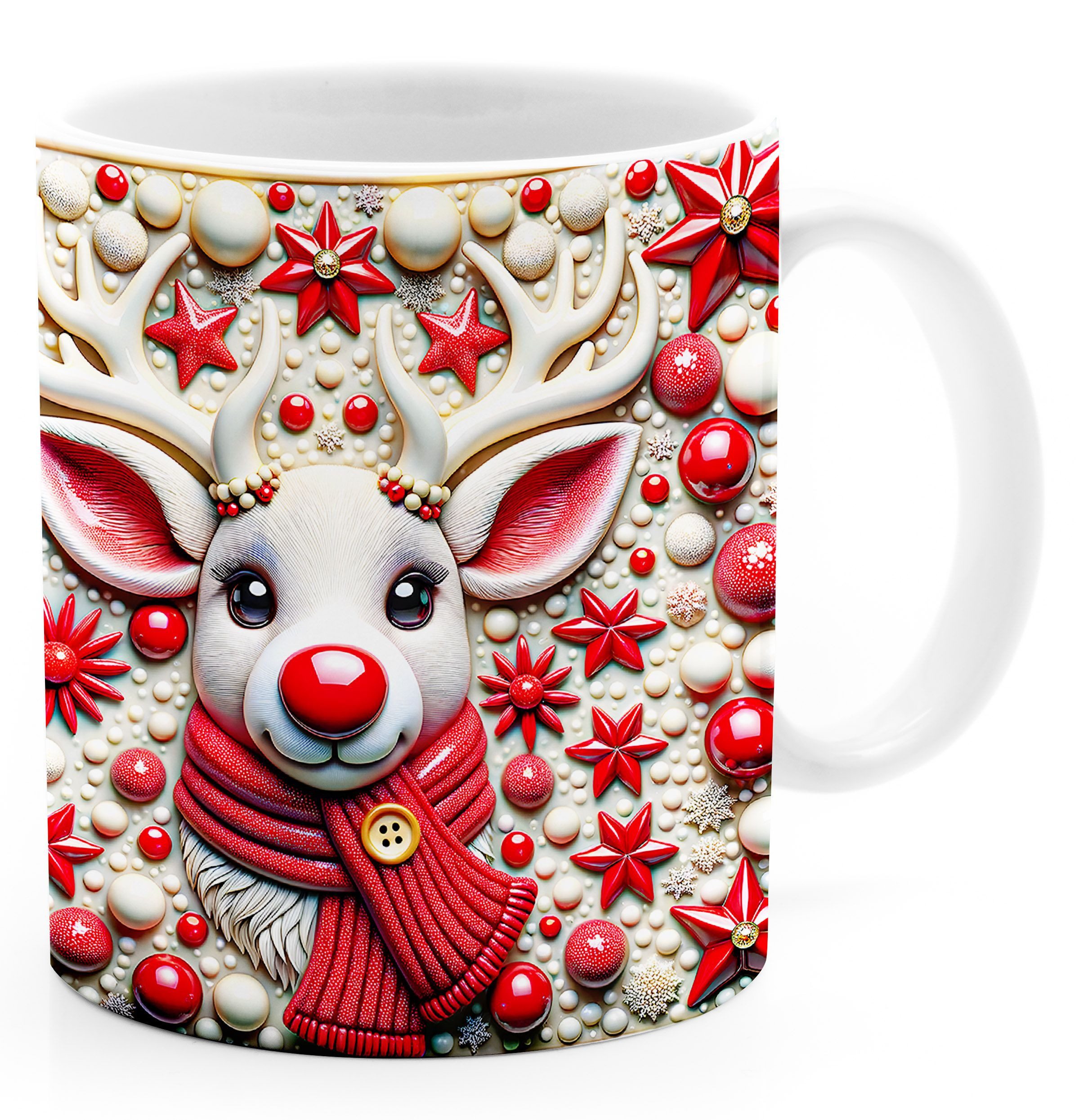 SpecialMe Tasse Tasse Weihnachten 3D-Grafik Illusion Wintermotive XMAS kleines, Keramik