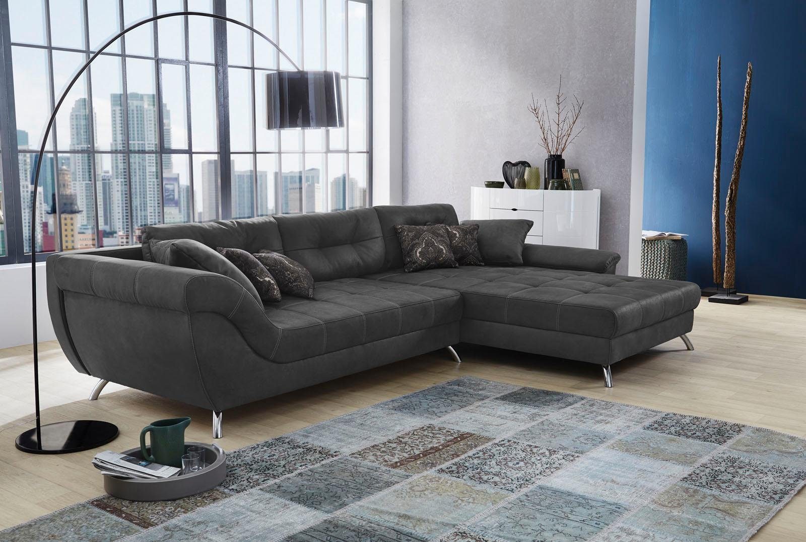 Jockenhöfer Gruppe Ecksofa San Francisco L-Form, B: 358 cm, mit Zierkissen, eingearbeiteter Kaltschaummatte