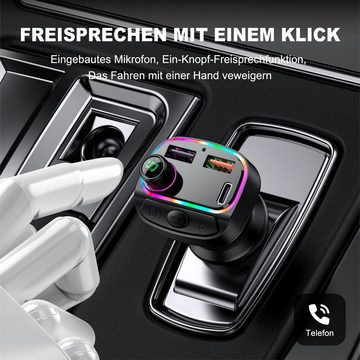 neue dawn Auto USB C Ladegerät FM Transmitter Bluetooth 5.0 MP3 LED Display USB-Ladegerät