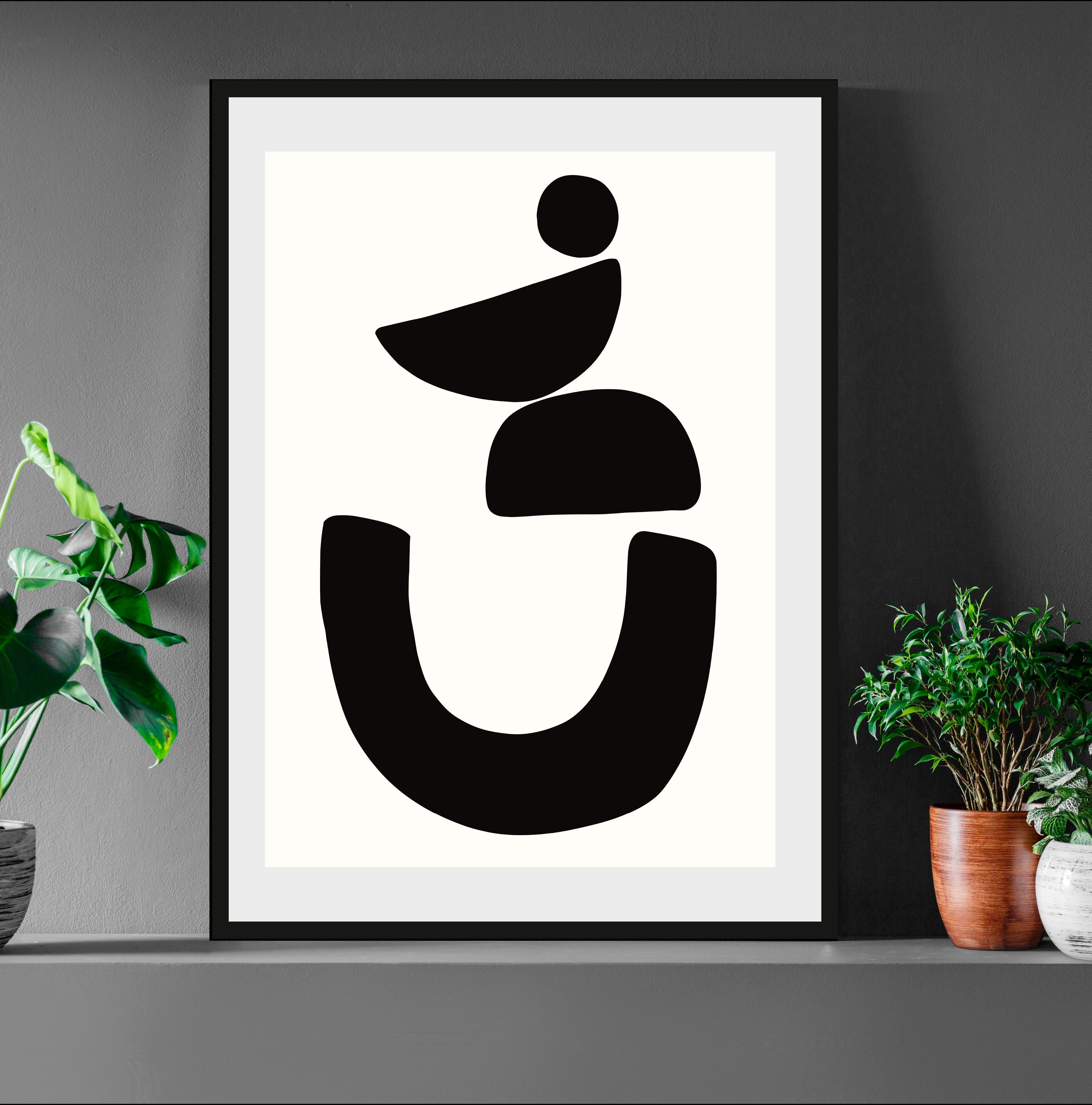 LeGer Home by Lena Gercke Bild Black is Beautiful II, Abstrakt, Kunst, Modern, Schwarz-Weiß (1 St), HD Premium Poster-Druck inkl. Holzrahmen