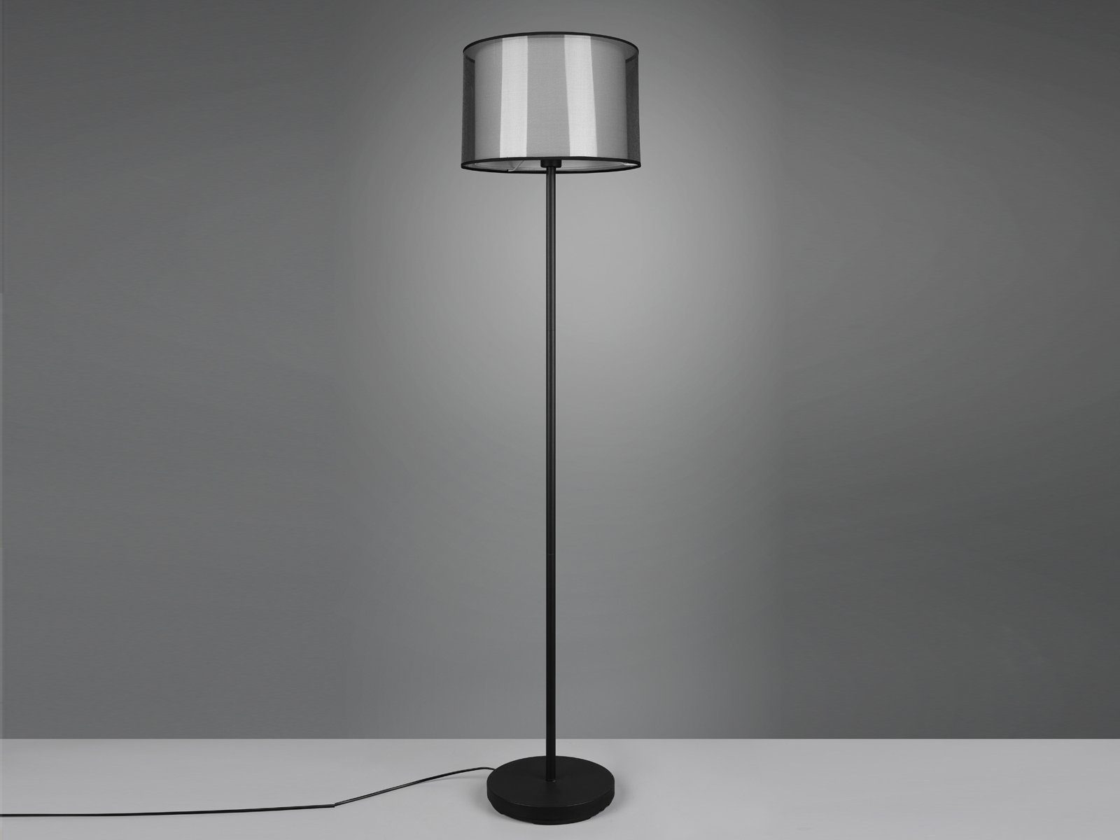 dimmbar H: meineWunschleuchte wechselbar, Lampe mit Stehlampe, Lampen-schirm, LED ausgefallene Stoff Warmweiß, LED Design-er 150cm