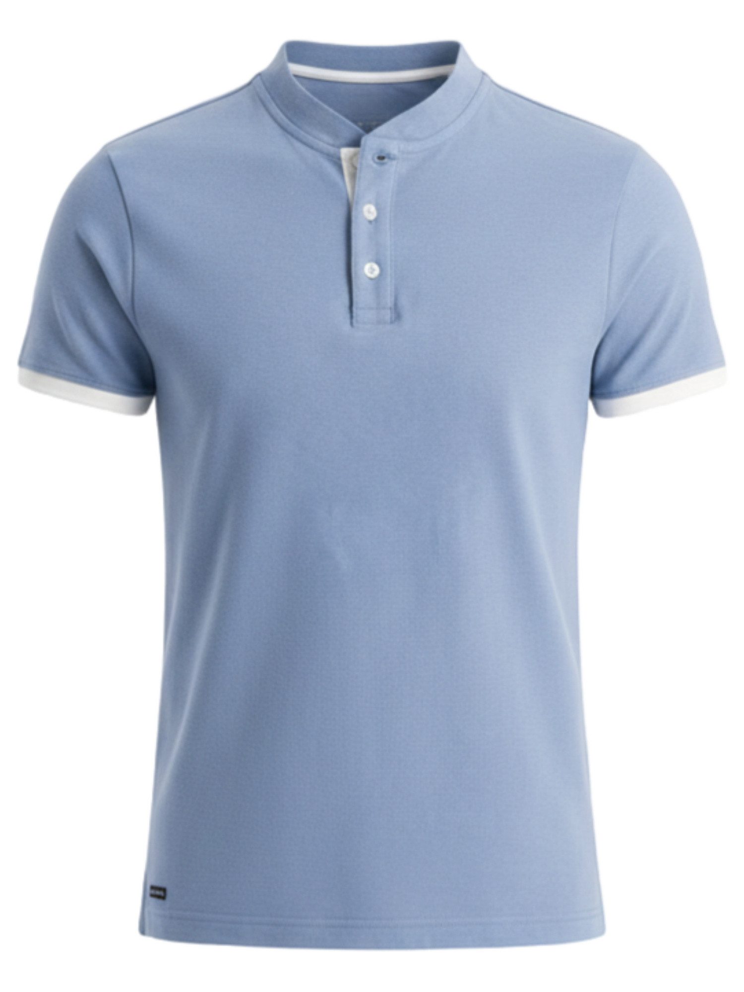 OMBRE Poloshirt Poloshirt für Männer ohne Kragen
