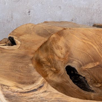 Levandeo® Dekoschale, Teakholz Schale 25cm Teak Massiv Holz Obstschale Schüssel
