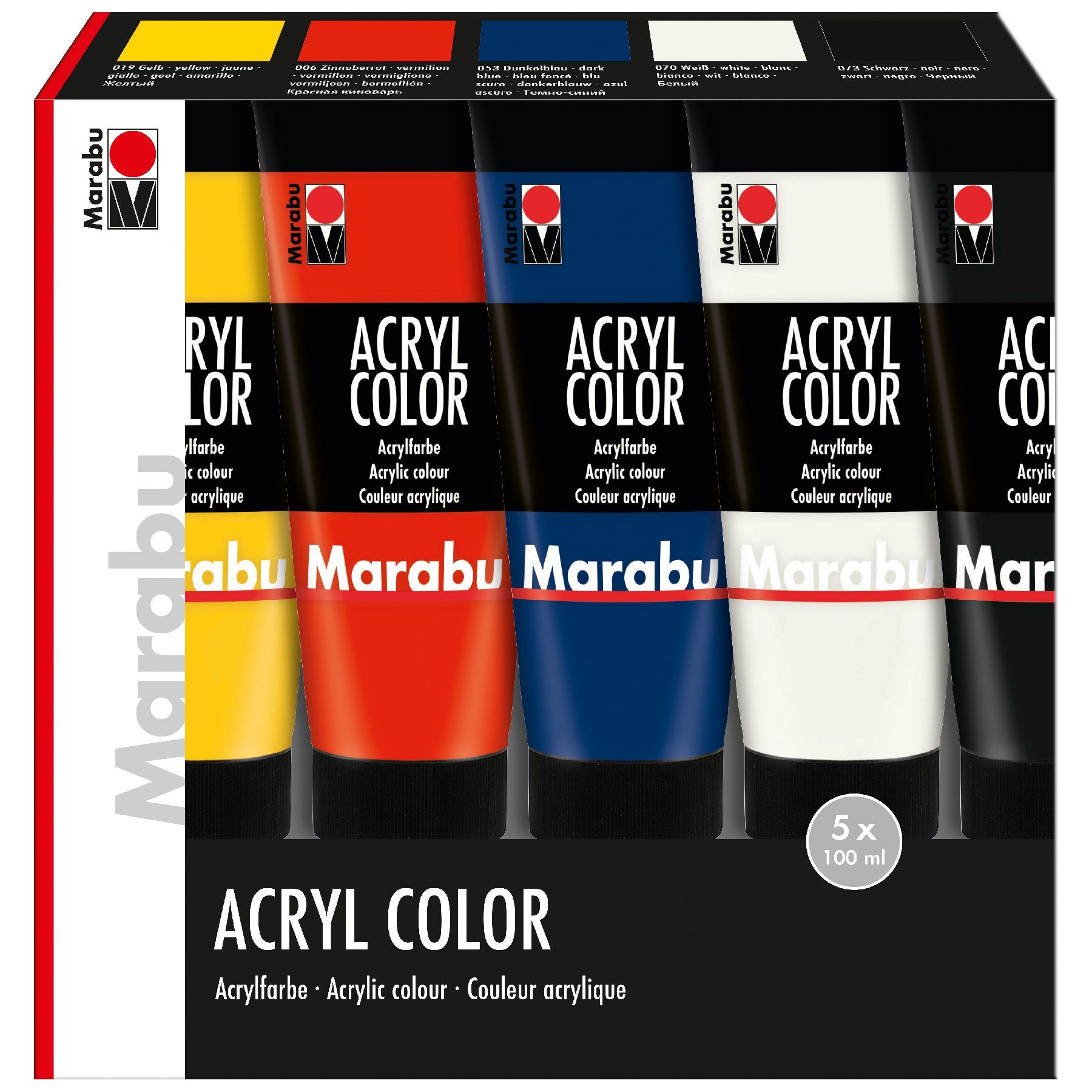 Marabu Acrylfarbe Marabu Acrylfarbe AcrylColor Starter Set 5x 100 ml