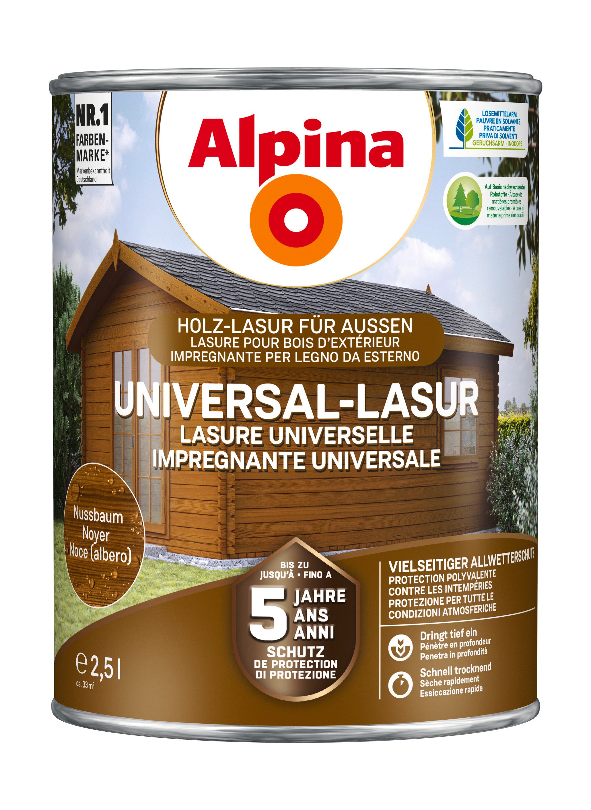 Alpina Lasur Universal-Lasur 2,5 Liter seidenmatt