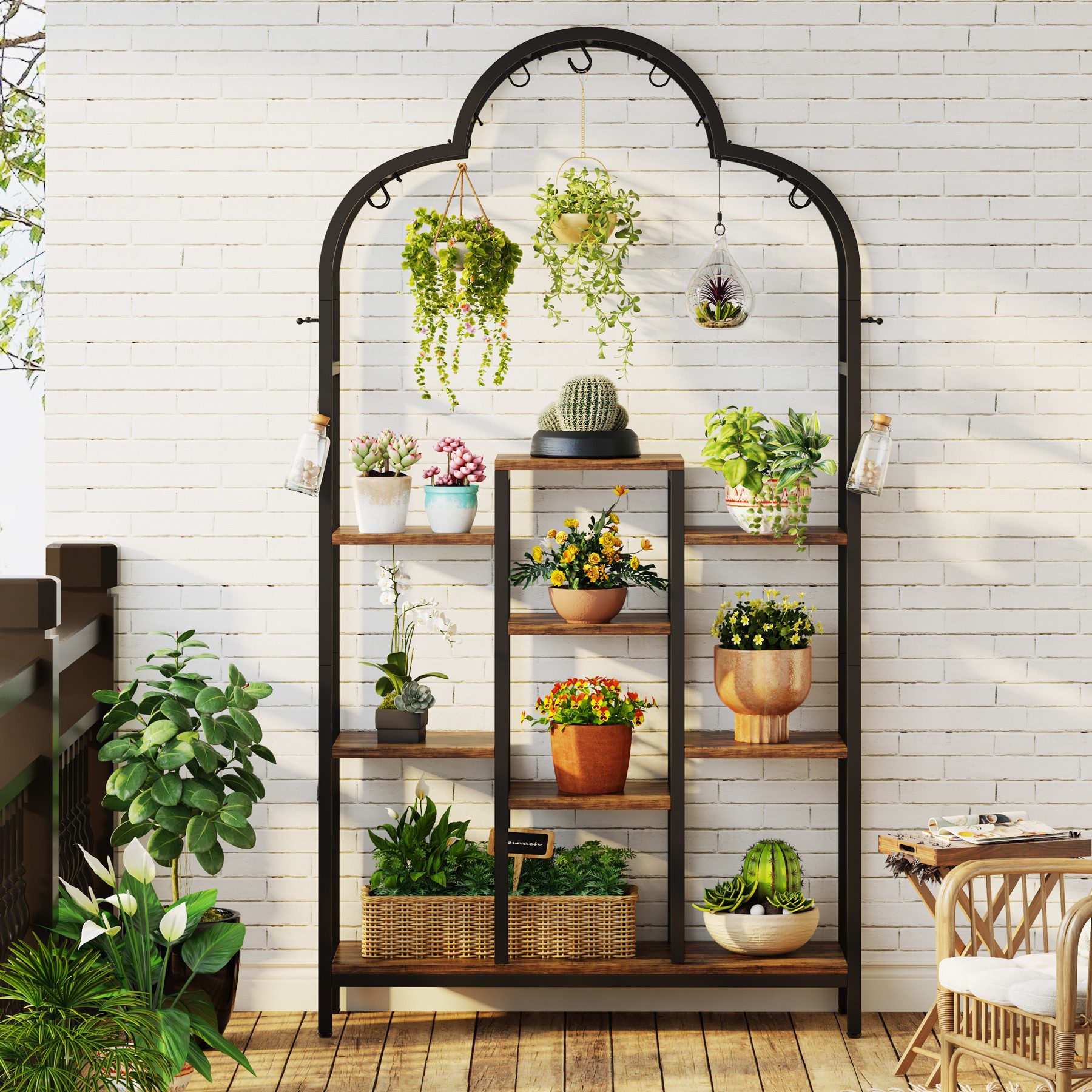 Tribesigns Blumenständer Pflanzenständer 6-stöckig, 10 S-Haken, günstig online kaufen