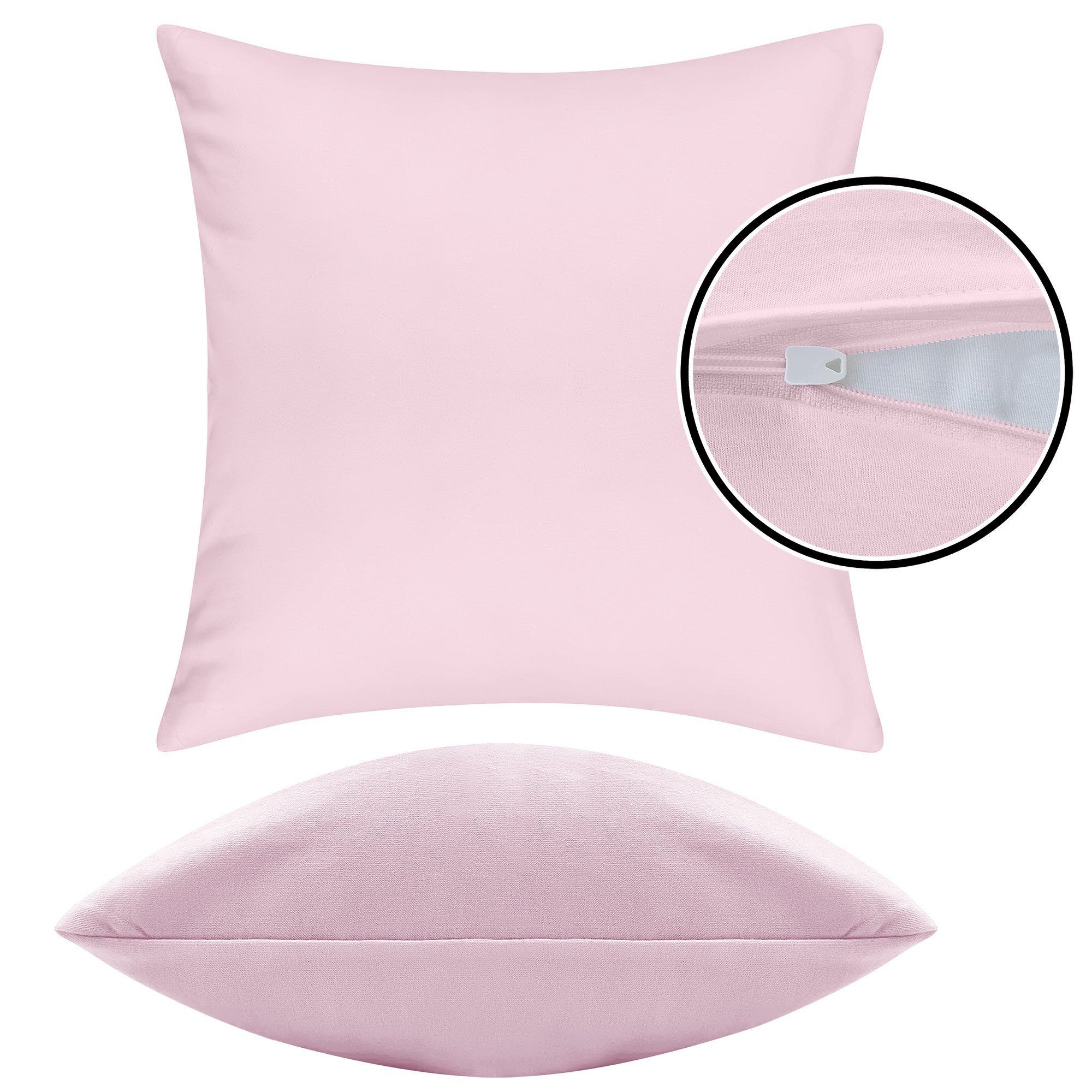 Pataya Kissenbezug 100% Baumwolle, weiche Kopfkissenbezug, Kissenhülle, Kissenbezüge, (2 Stück), Weich und Atmungsaktiv, Jersey, 140 g/m² – Bild 4 von 5