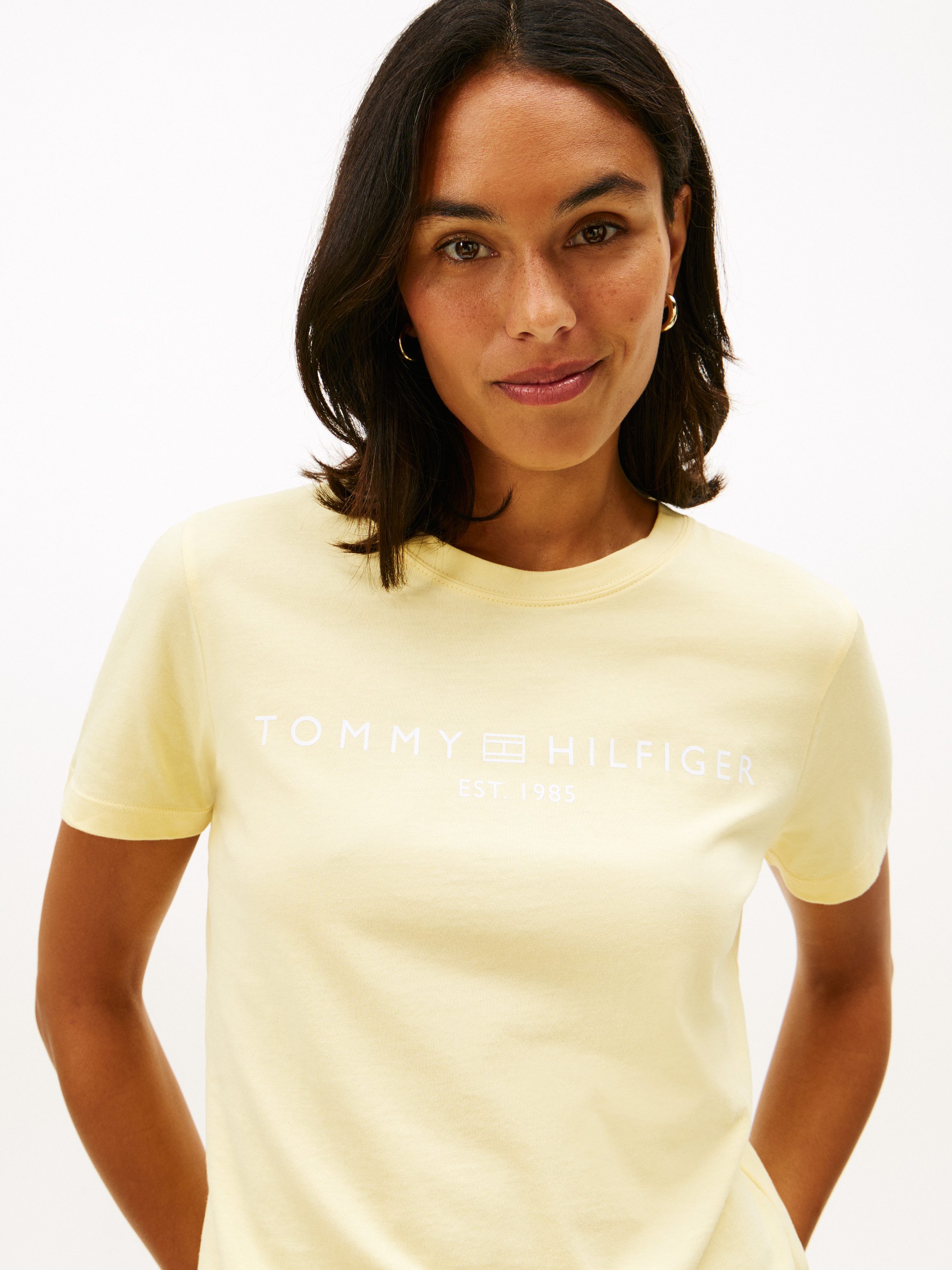 Tommy Hilfiger Kurzarmshirt REG CORP LOGO C-NK mit Logoschriftzug und Stick günstig online kaufen