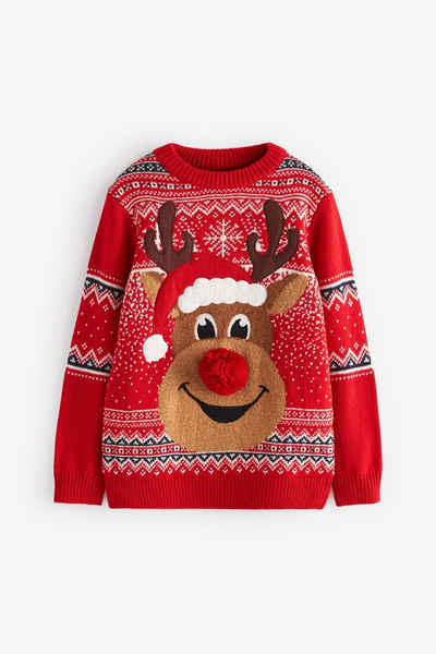 Next Strickpullover Pullover mit weihnachtlichem Rentiermotiv (1-tlg)