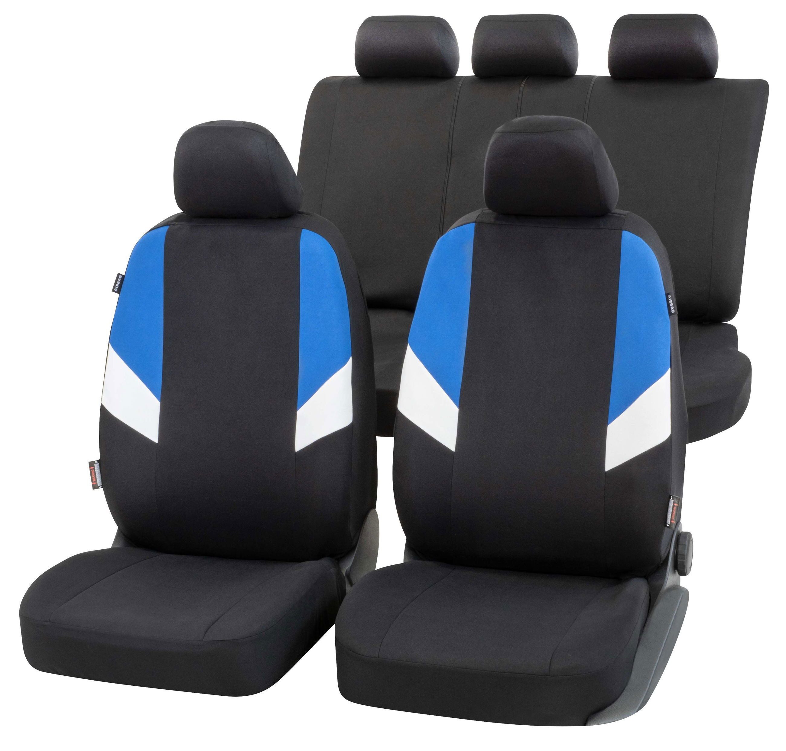 CarComfort Autositzbezug Autositzbezug Cala, 2 Vordersitzbezüge 2tlg, 1 Rücksitzbezug 5tlg, 5 Kopfstützenbezüge, 14-tlg.