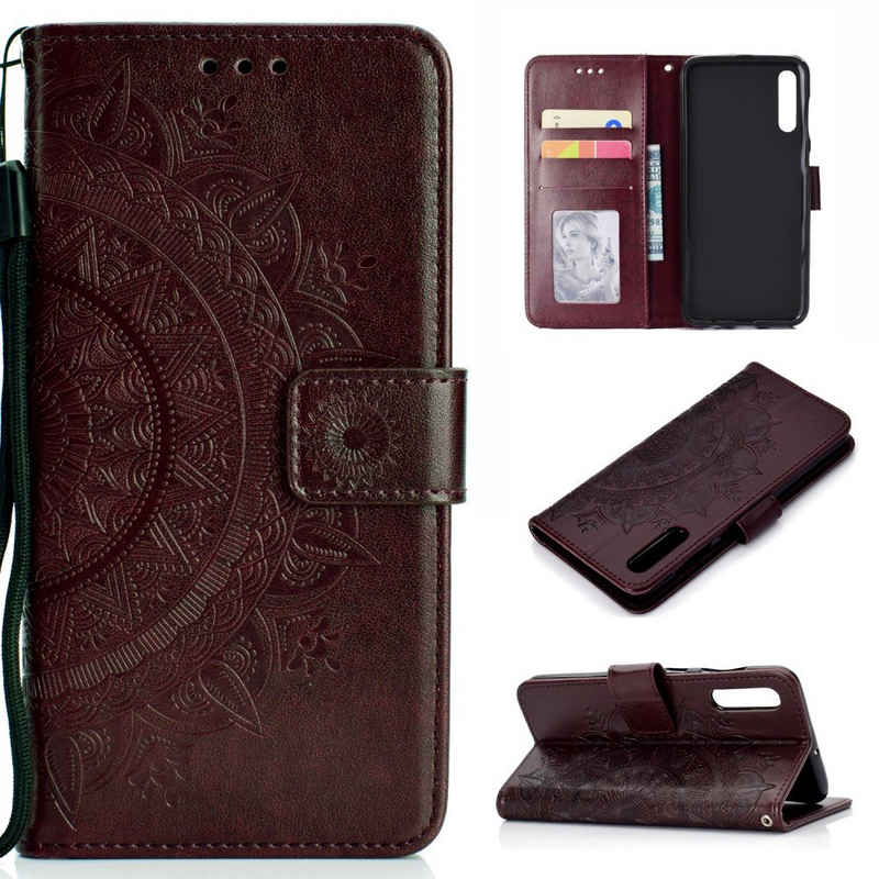 CoverKingz Handyhülle Hülle für Samsung Galaxy A50/A30s Handyhülle Flip Case Schutzhülle 16,21 (6,4 Zoll), Klapphülle Schutzhülle mit Kartenfach Schutztasche Motiv Mandala