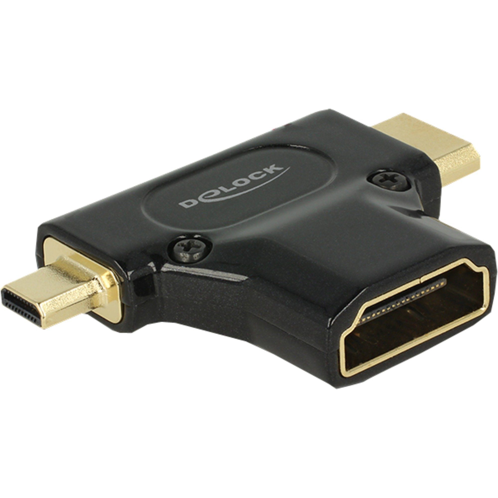 Delock HDMI-A Buchse > HDMI-Mini C + HDMI-Micro D Stecker Audio- & Video-Adapter