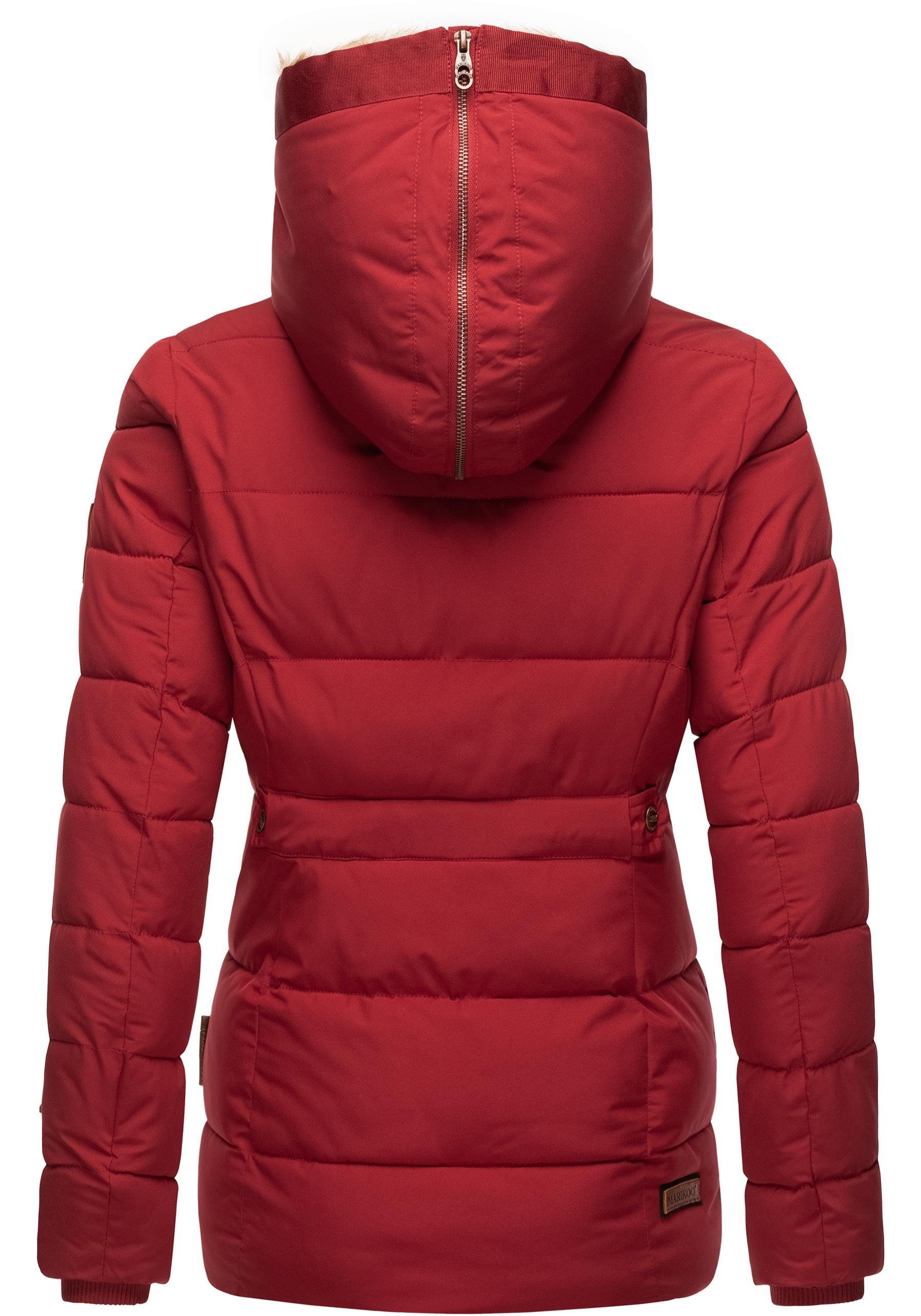 Marikoo Winterjacke Nekoo stylische Damen Steppjacke mit großer Kapuze