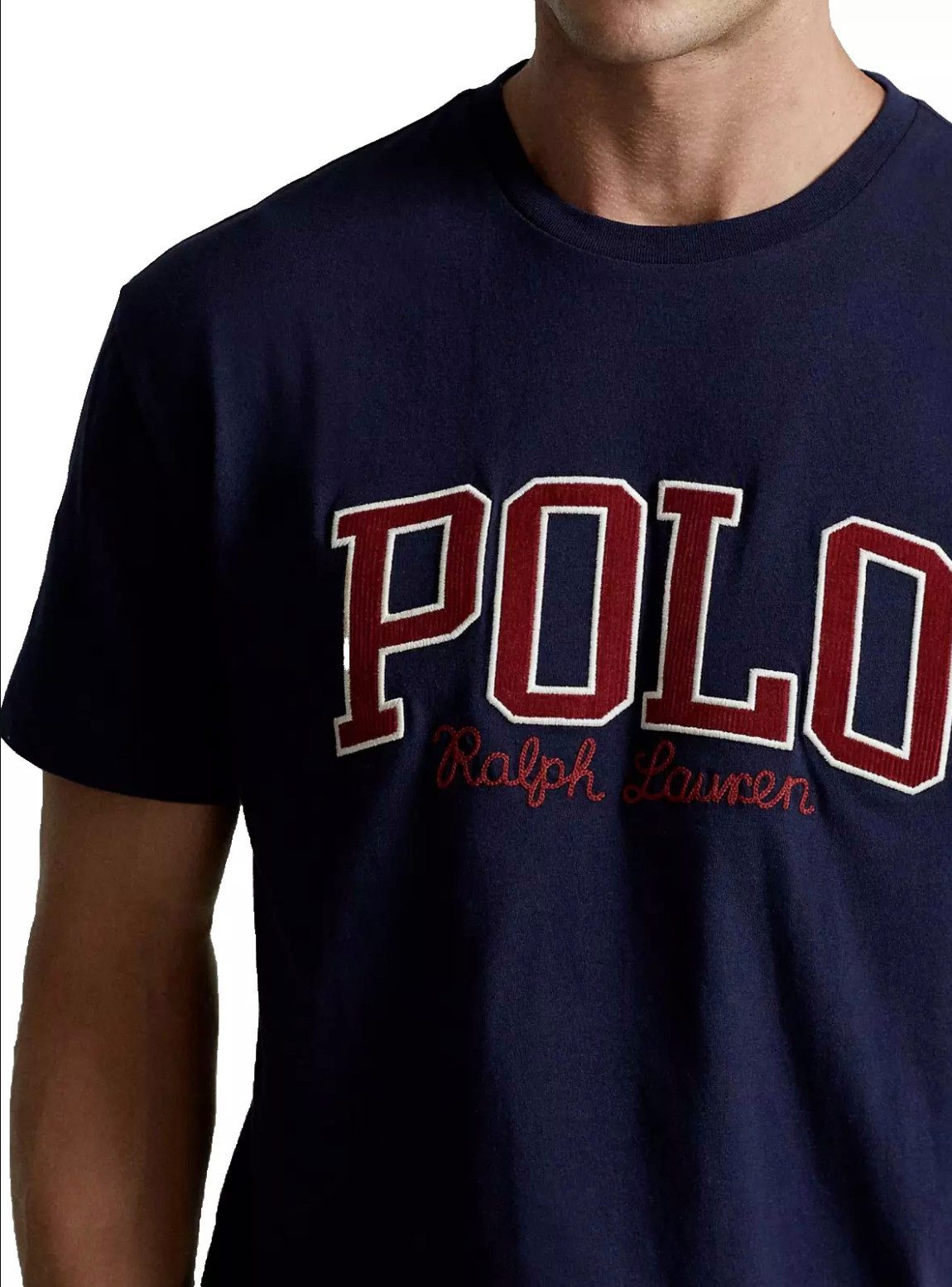 Polo Ralph Lauren T-Shirt 90s Big Logo Retro Classic Fit 90s Großer Collegiate-Logo-Aufdruck auf der Brust