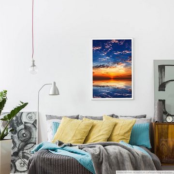 Sinus Art Poster Landschaftsfotografie 60x90cm Poster Spiegelnder bunter Sonnenaufgang