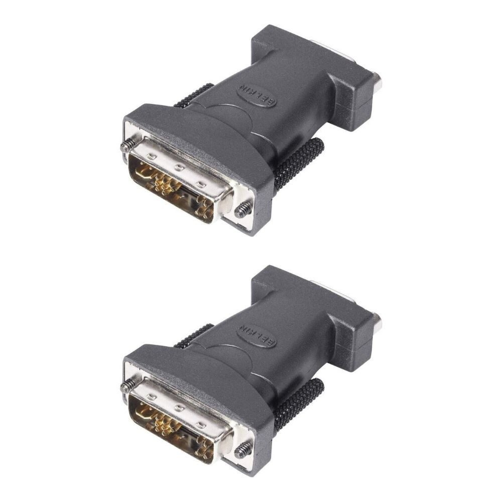 Belkin Belkin F2E4162BT DVI VGA Adapter schwarz DVI 12+5pol 2er Set Audio- & Video-Kabel, VGA, VGA, HDMI Displayport Stecker für Monitor Beamer