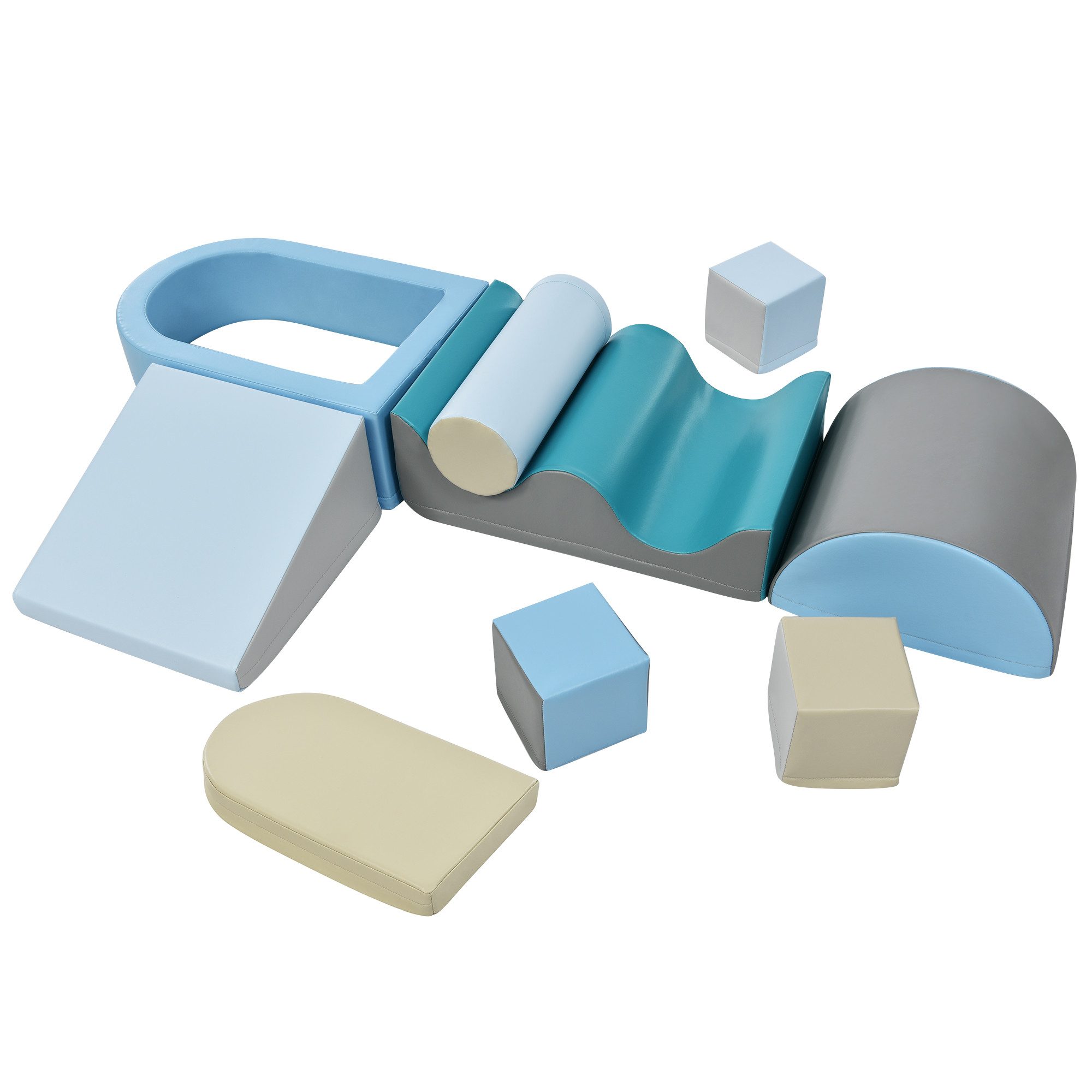 Rolipo Softbausteine für Kinder, Riesenbausteine zum Klettern/Krabbeln/Bauen Spielbausteine, (Set, 9 St), Bällebad & Rutsche,Spielplatz Bunt,Geschenke für Kinder 3–8 Jahre