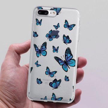 DeinDesign Handyhülle Schmetterling Muster transparent Butterfly Pattern Transparent, Apple iPhone 7 Plus Silikon Hülle Bumper Case Handy Schutzhülle