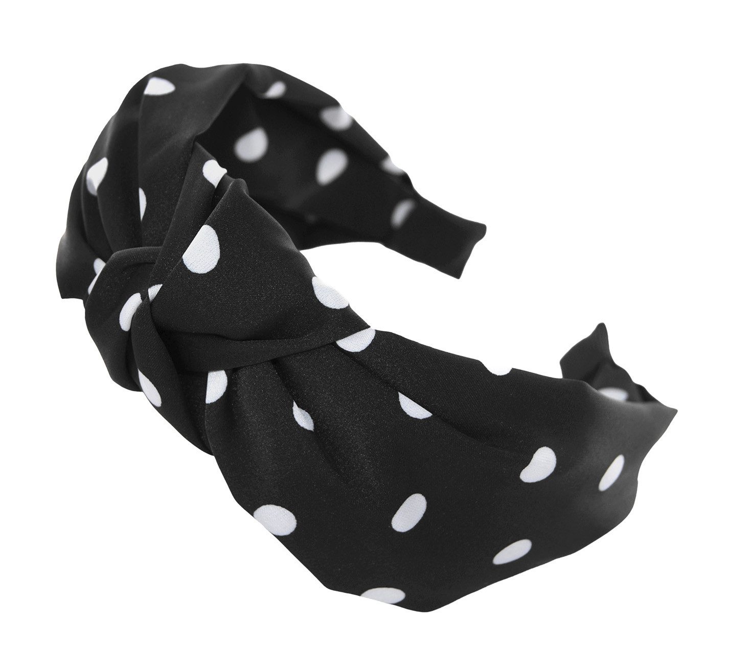 axy Haarreif Breiter Haarreif mit Knoten und Satin bezogen, Vintage Damen Haareifen Haarband