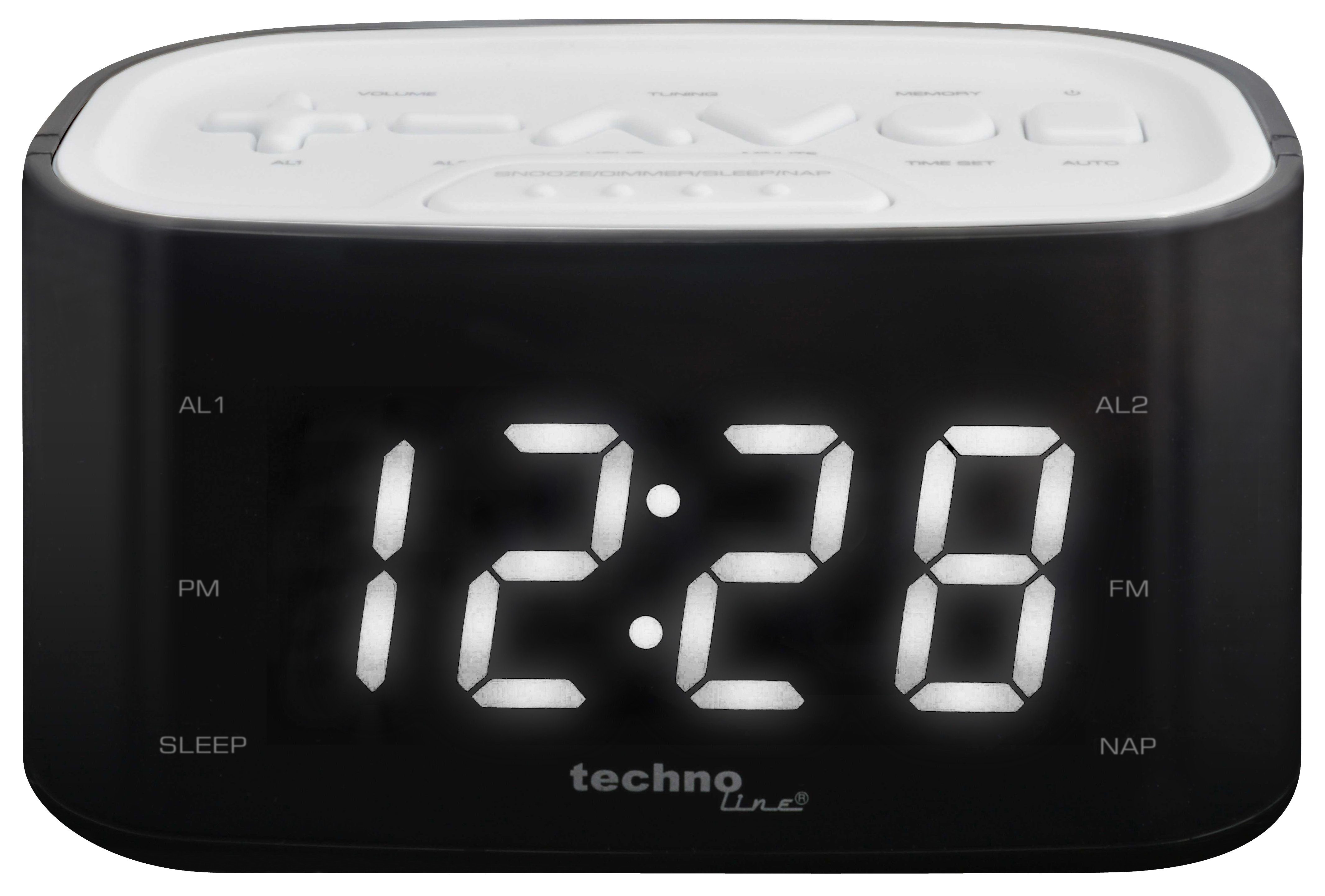 technoline Radiowecker WT 465 mit und Senderspeicher weiß Sleep-Timer