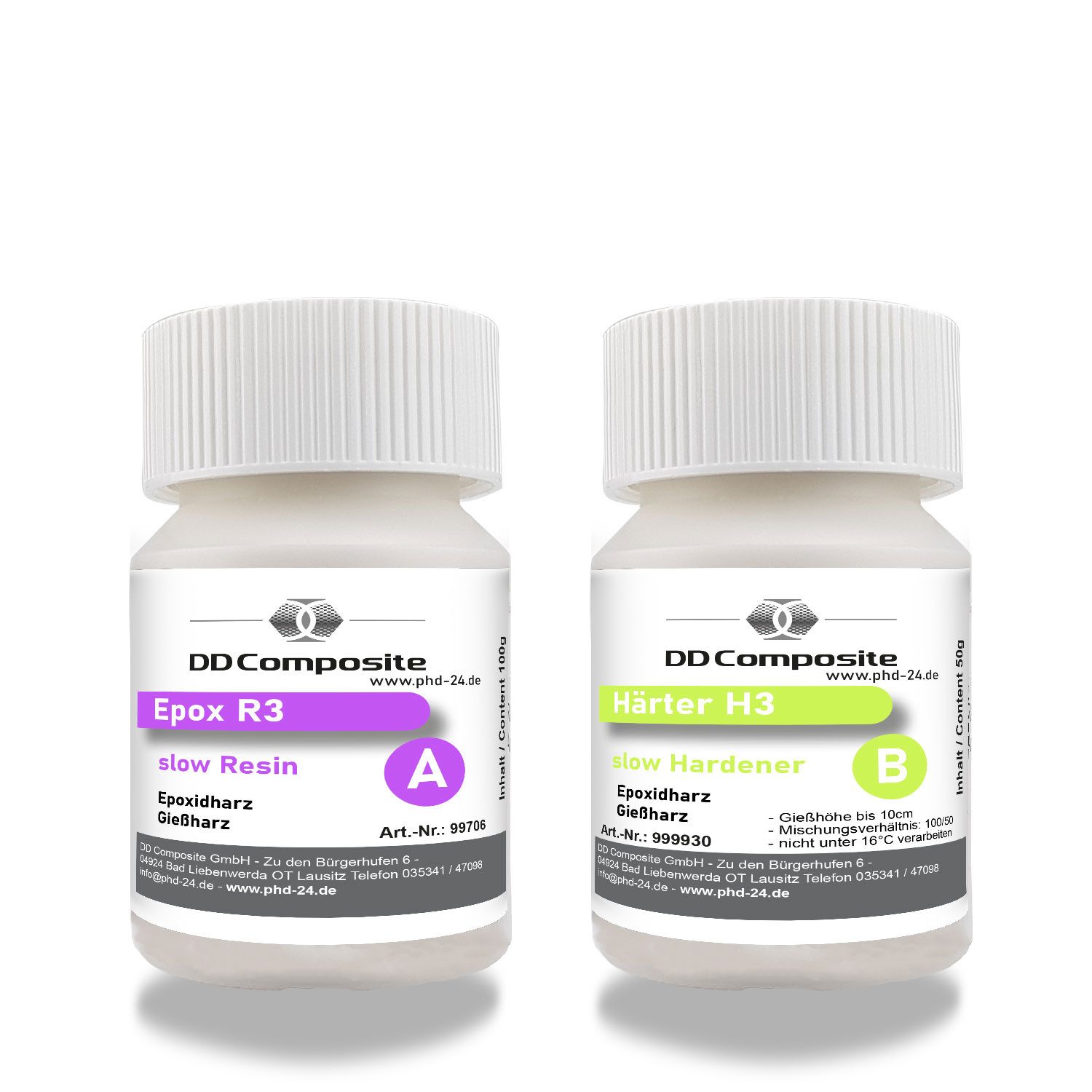 Thumbnail - DD Composite Epoxidharz 150g Epox R3 + Härter H3 slow bis 10cm